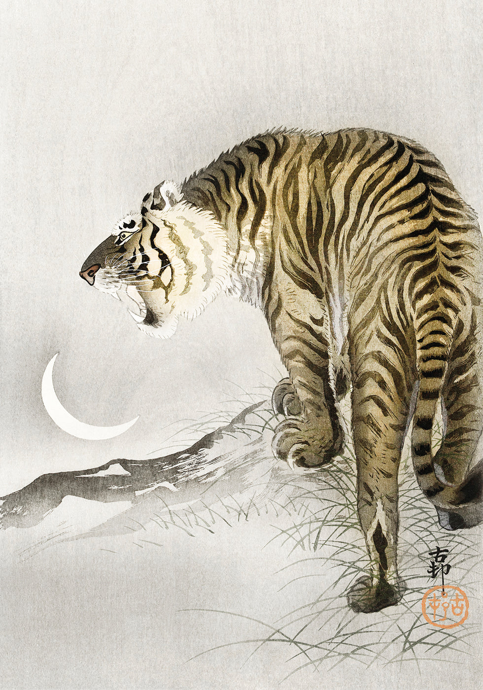 Brüllender Tiger von Ohara Koson Poster - Posterbox.dk