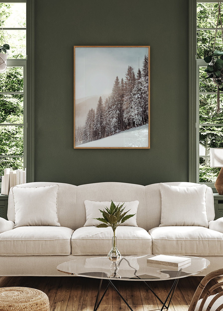 Poster mit schneebedeckten Bäumen - Posterbox.dk