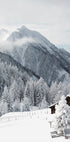 Verschneite Hütte in den Alpen Poster - Posterbox.dk