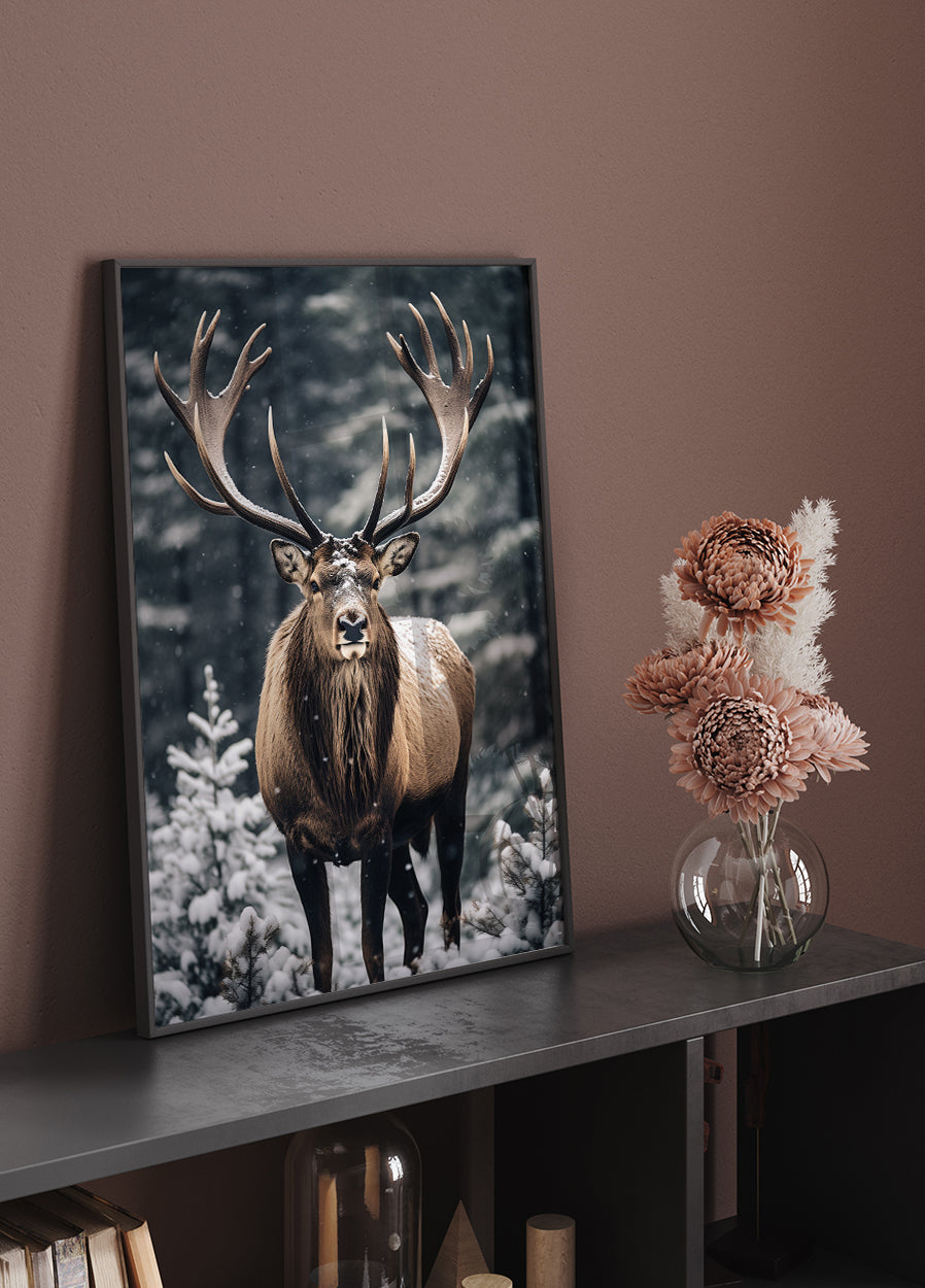 Poster Hirsch im Wald - Posterbox.dk