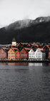 Ansicht von Bryggen, Norwegen Porträtposter - Posterbox.dk