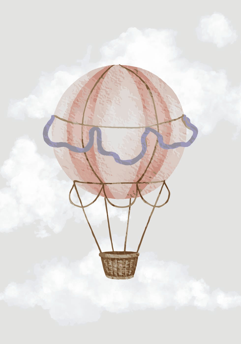 Aquarell-Heißluftballon-Poster - Posterbox.dk