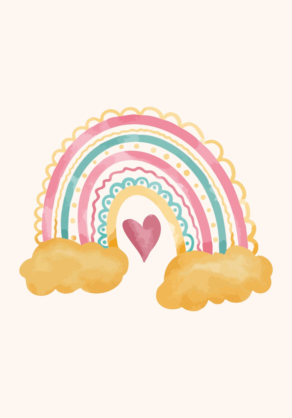 Buntes Regenbogen- und Herz-Design-Poster - Posterbox.dk