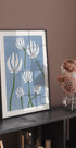 Poster mit weißen Blumen - Posterbox.dk
