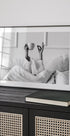 Poster Frau mit Kaffeetasse auf dem Bett - Posterbox.no
