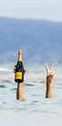 Frau mit Wein am Strand Poster - Posterbox.dk