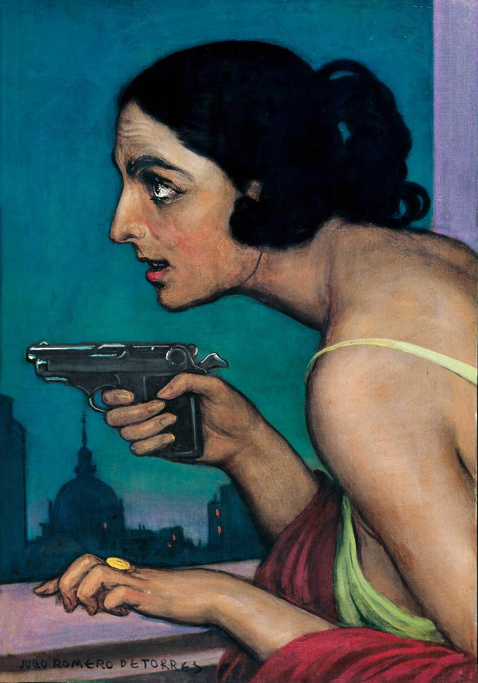 Frau mit einer Waffe Vintage Poster - Posterbox.dk