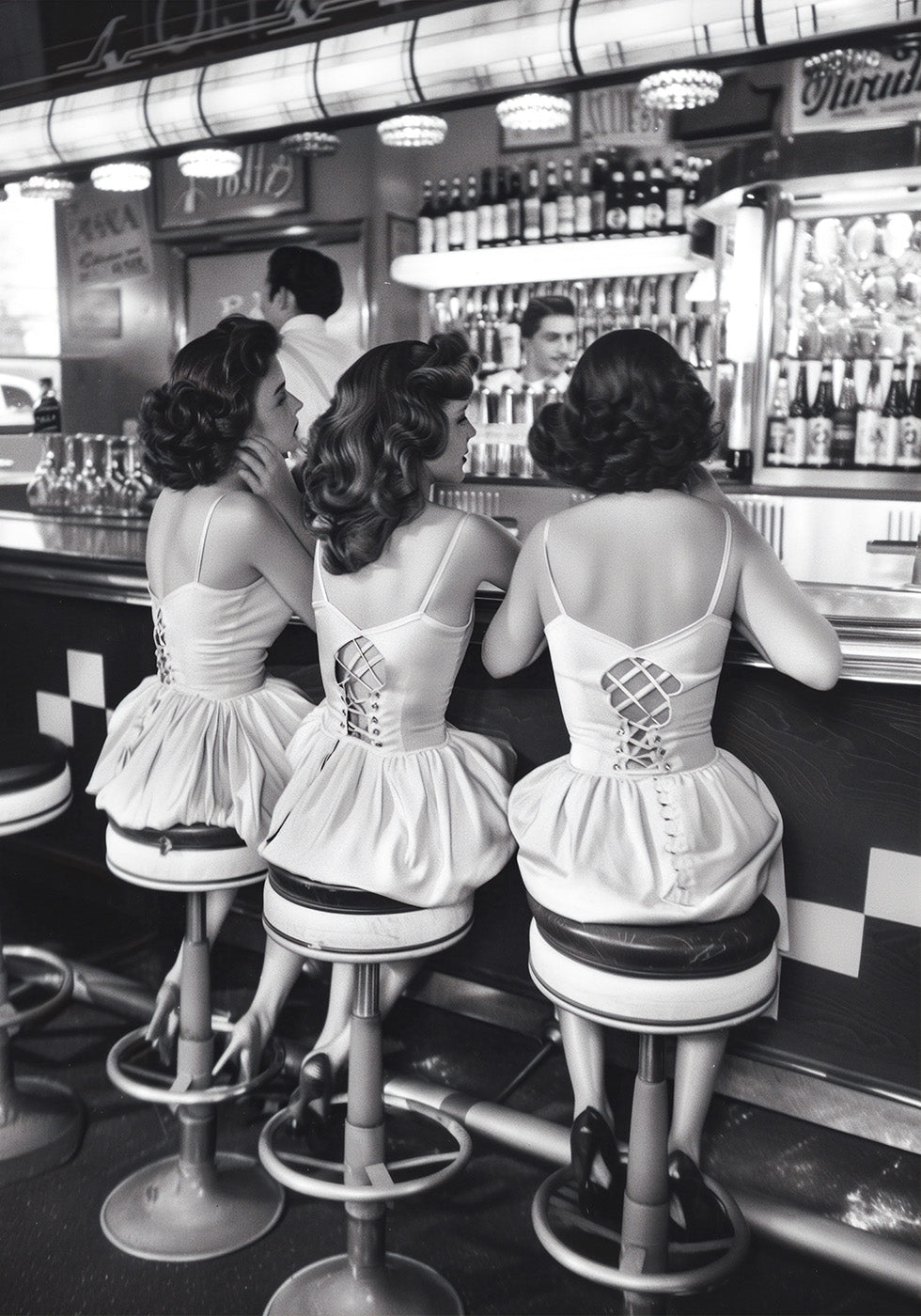 Wandkunst-Poster „Frauen trinken in der Bar“ – Posterbox.dk