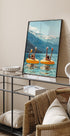 Frau trinkt am Wasser See Poster - Posterbox.dk