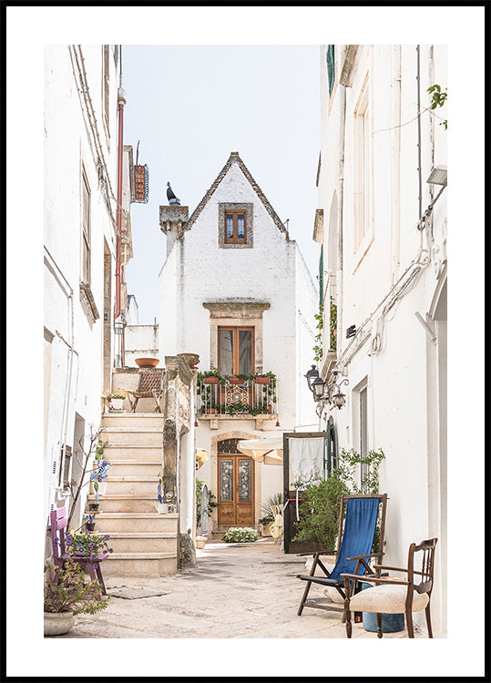 Alley in Locorotondo, Italy Plakat - Posterbox