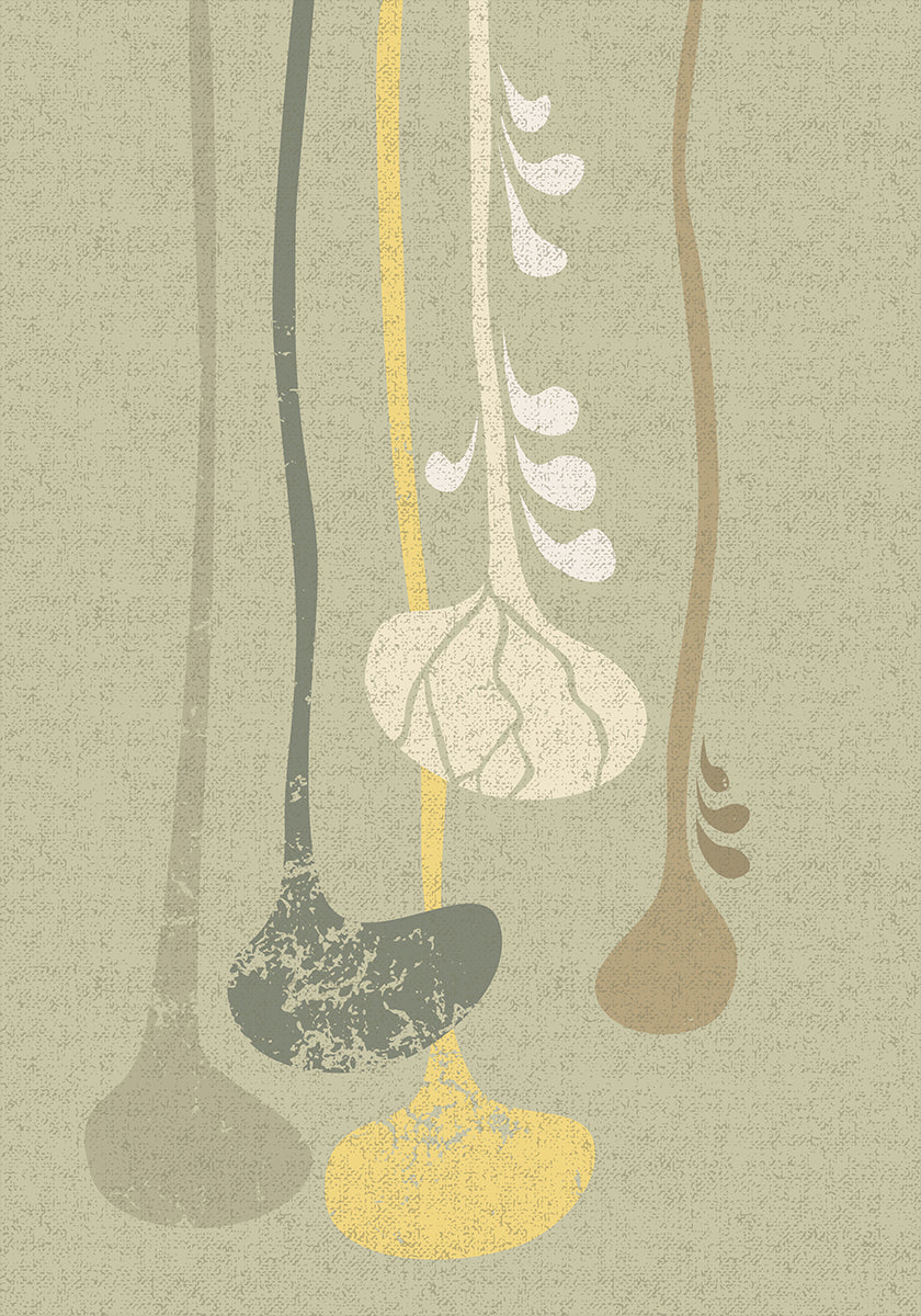 Abstract Paper Cut Composition sage green 1 (NEW) - Posterbox