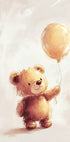 Teddy Bear and Balloon Plakat - Posterbox