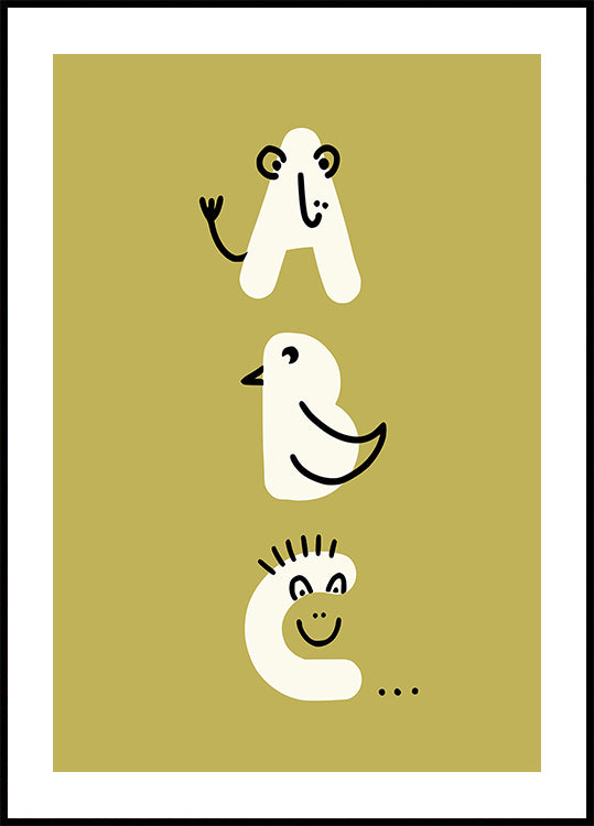 ABC kidult Illustration Khaki (NEW) - Posterbox