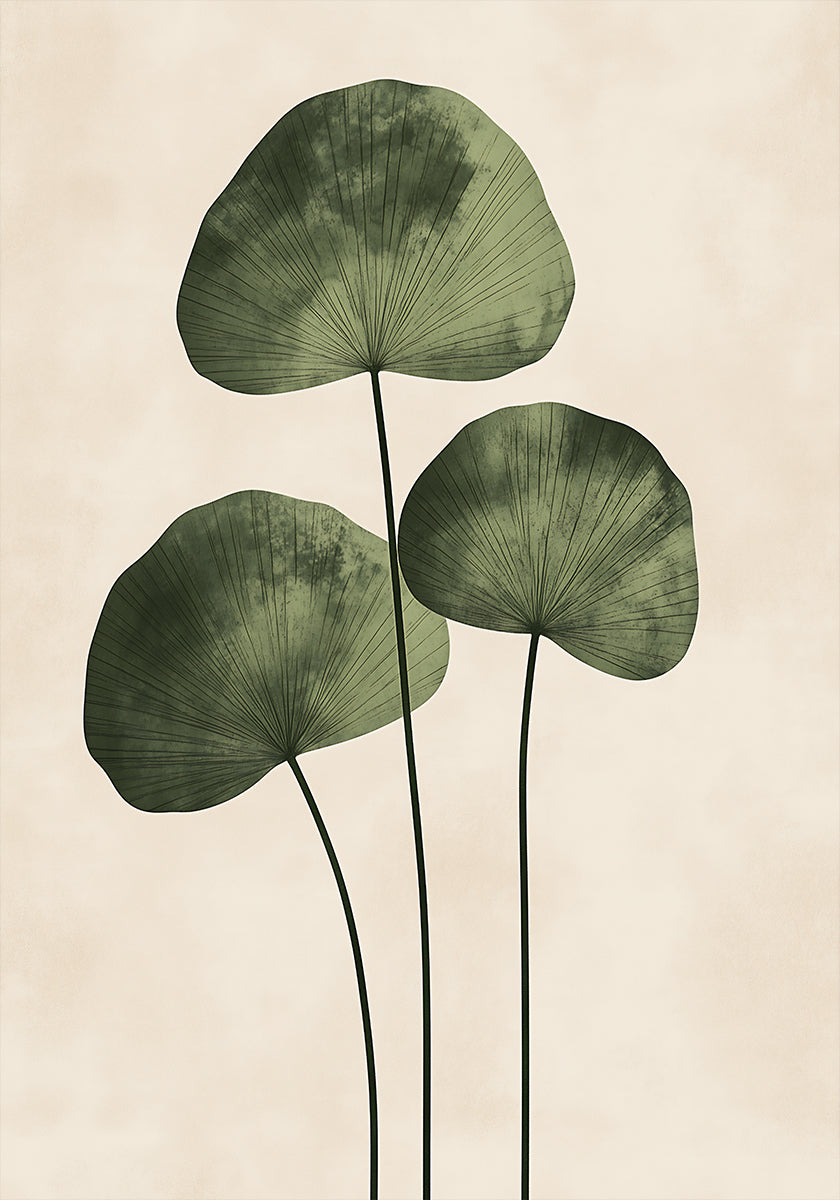 Green Leaves with Delicate Veins Plakat - Posterbox