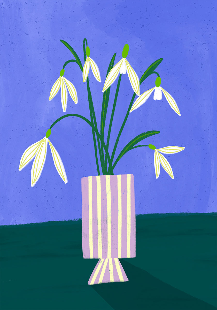 Snowdrops in Stripes Plakat - Posterbox