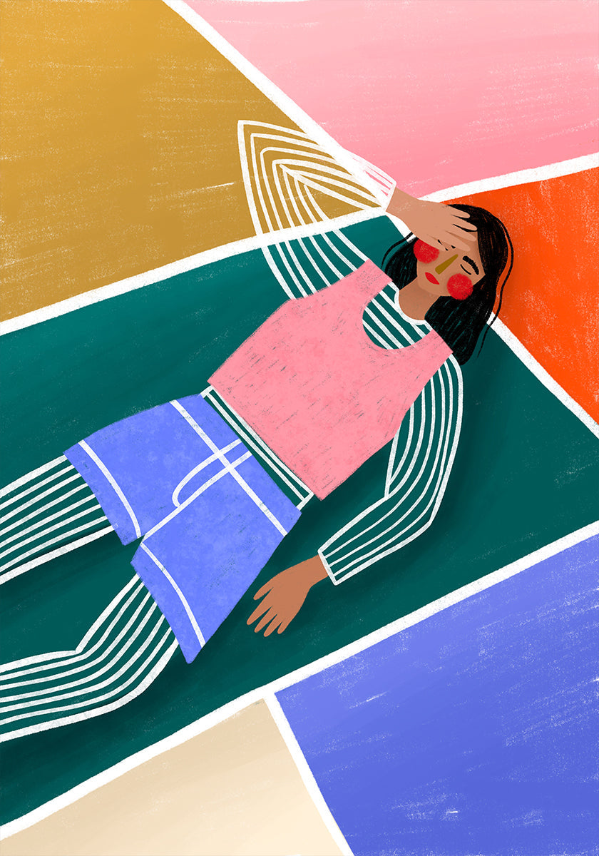 Vibrant Lady Resting - Posterbox