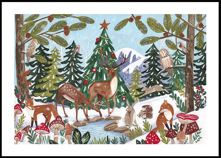 Animal Winter Scene Plakat - Posterbox