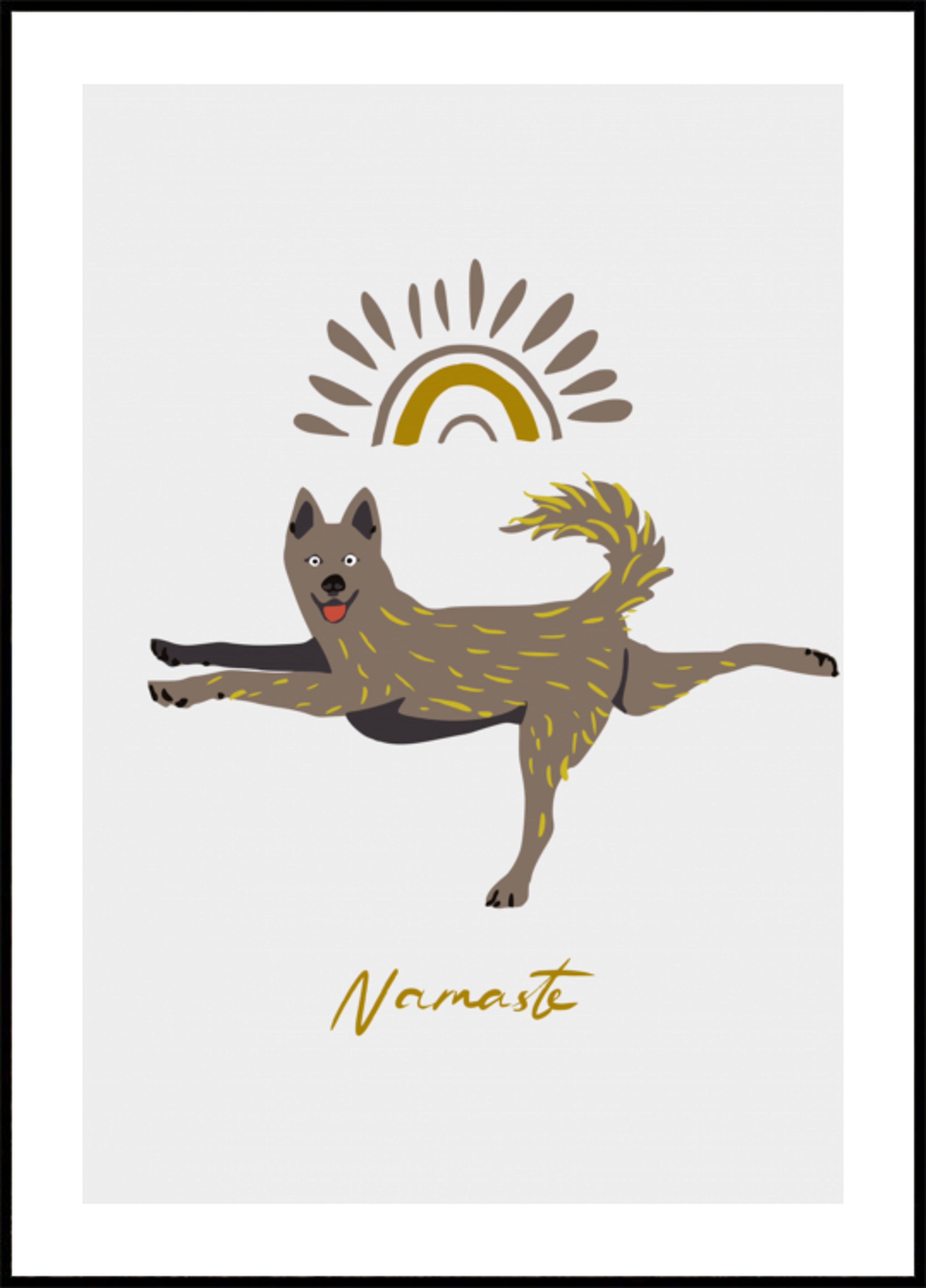 Yoga-Hund Namaste