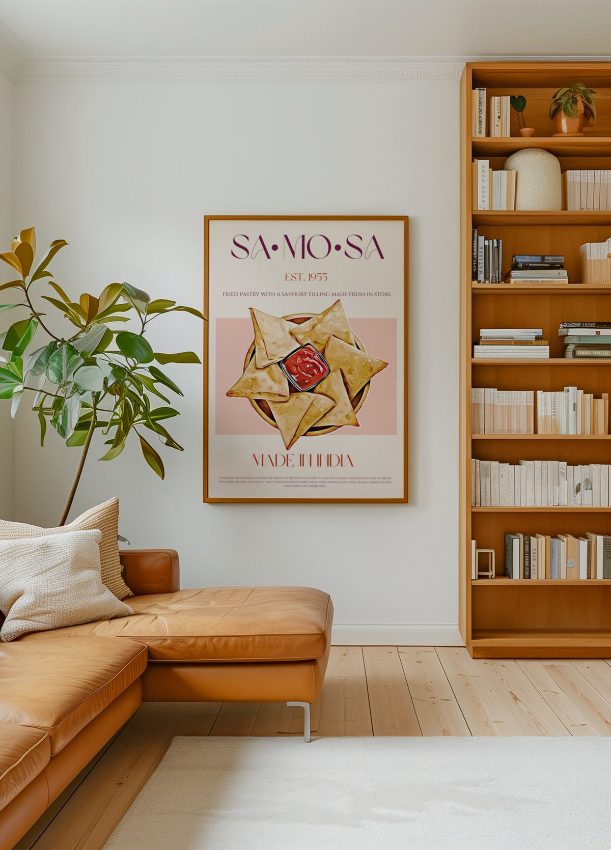 Goldene Samosas mit Dip