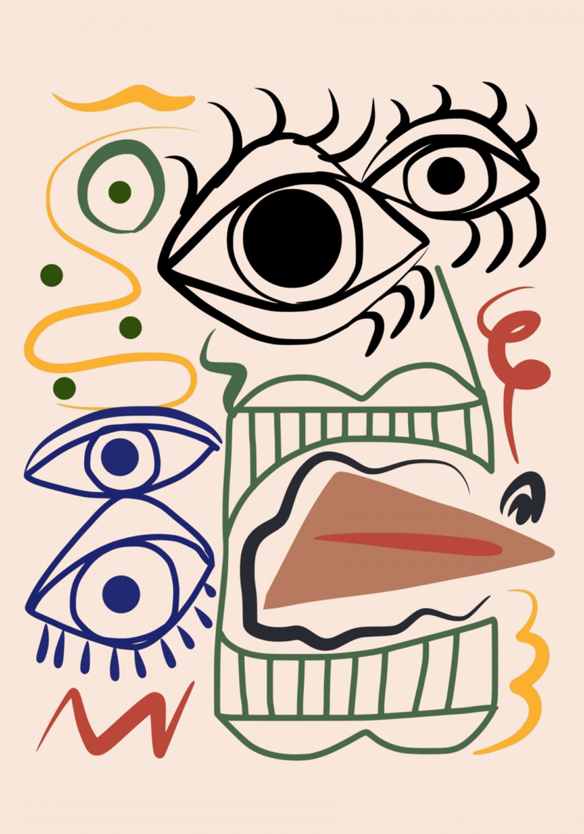 Modernes abstraktes Gesicht