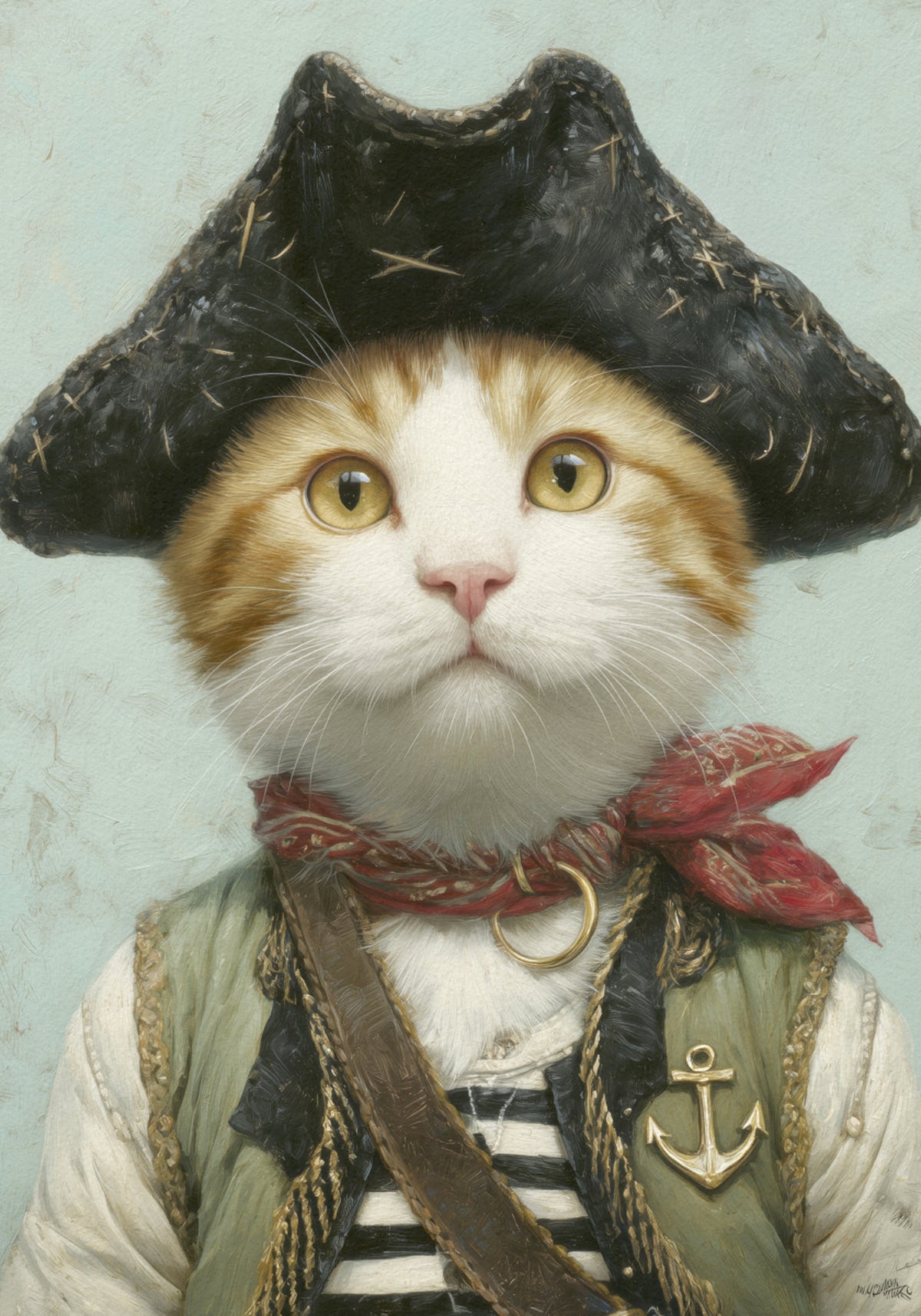Katzenartiger Piratenkapitän