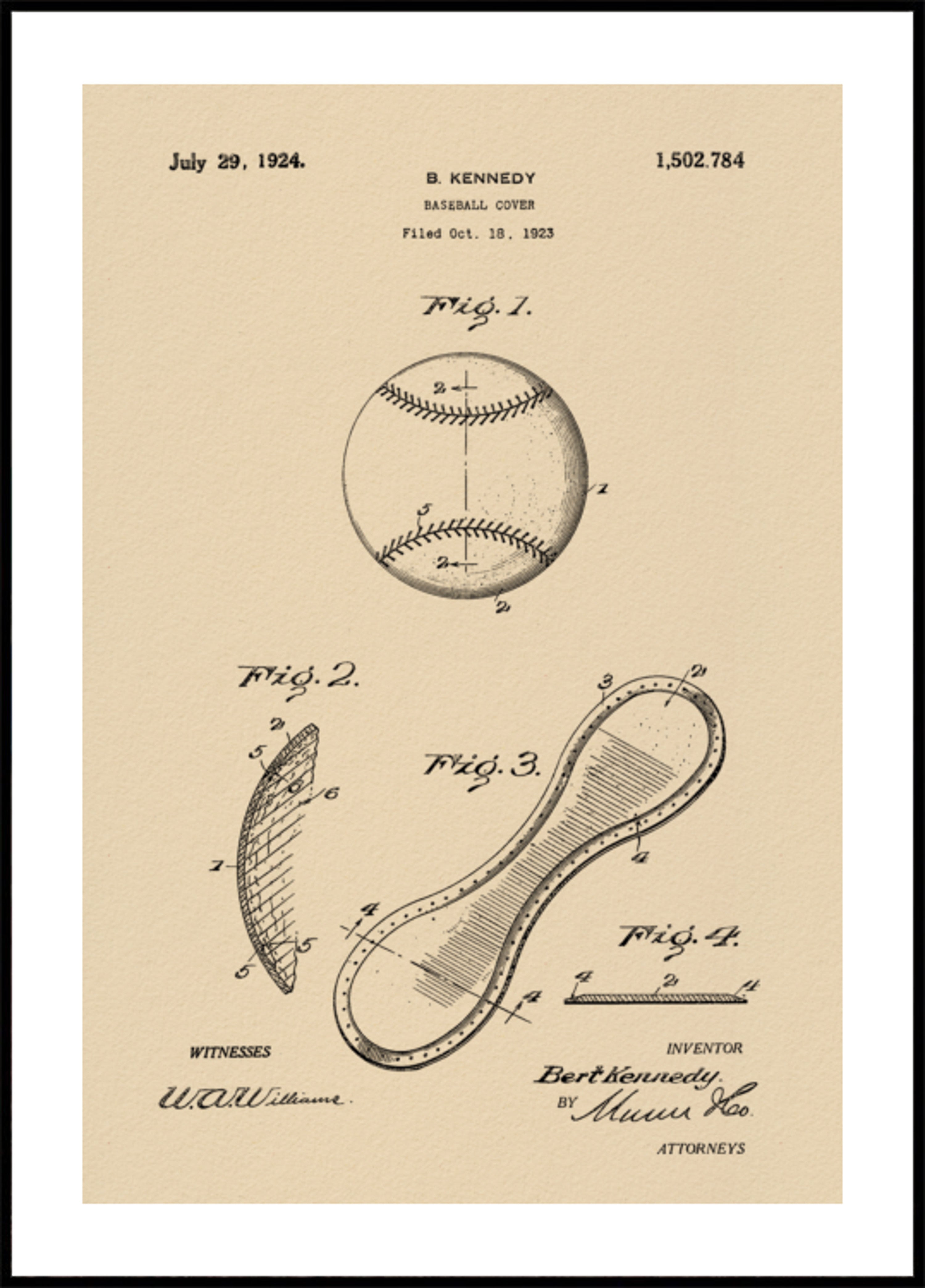 Vintage Baseball-Patentzeichnung