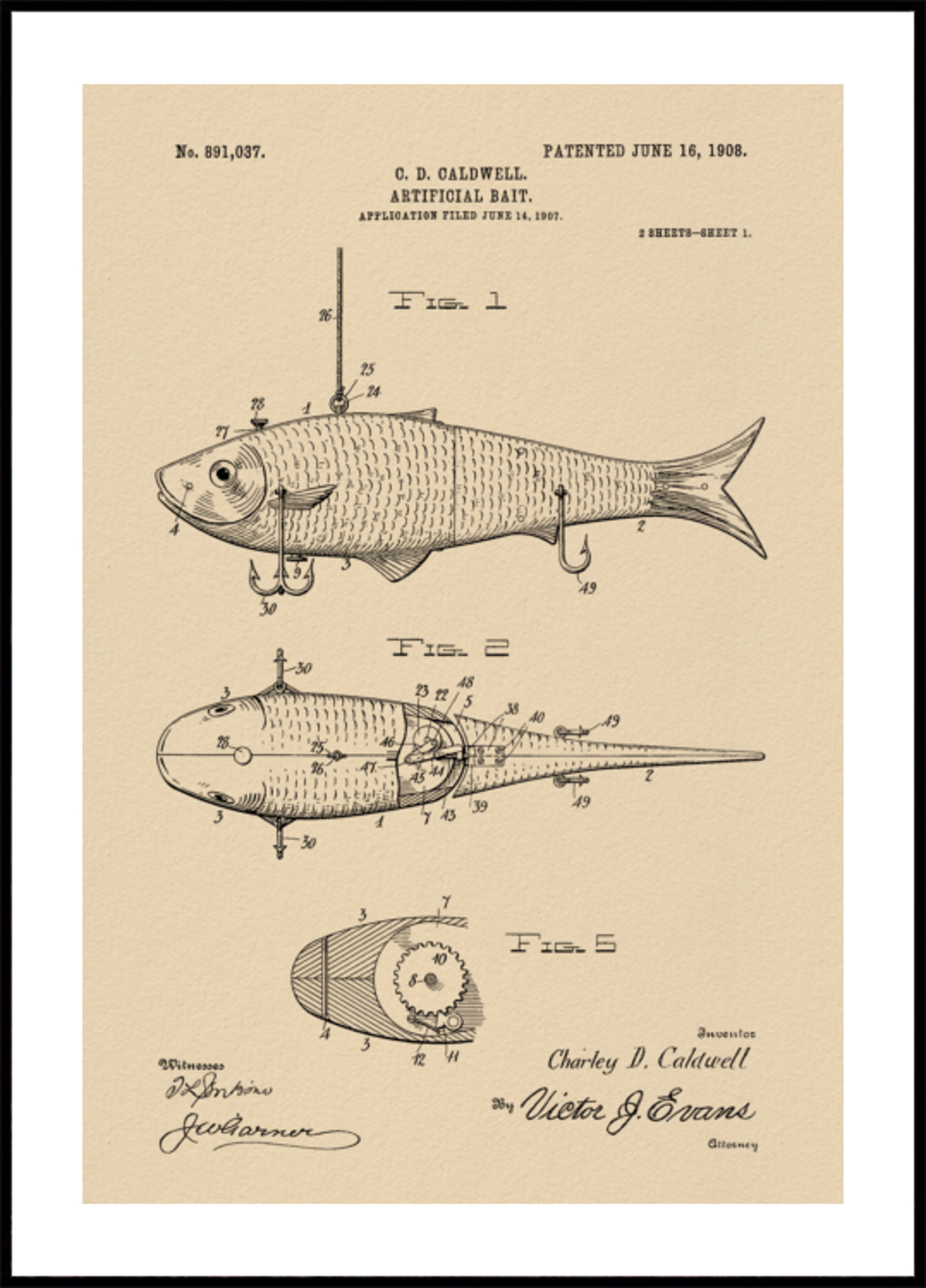 Vintage Angelköder Patent