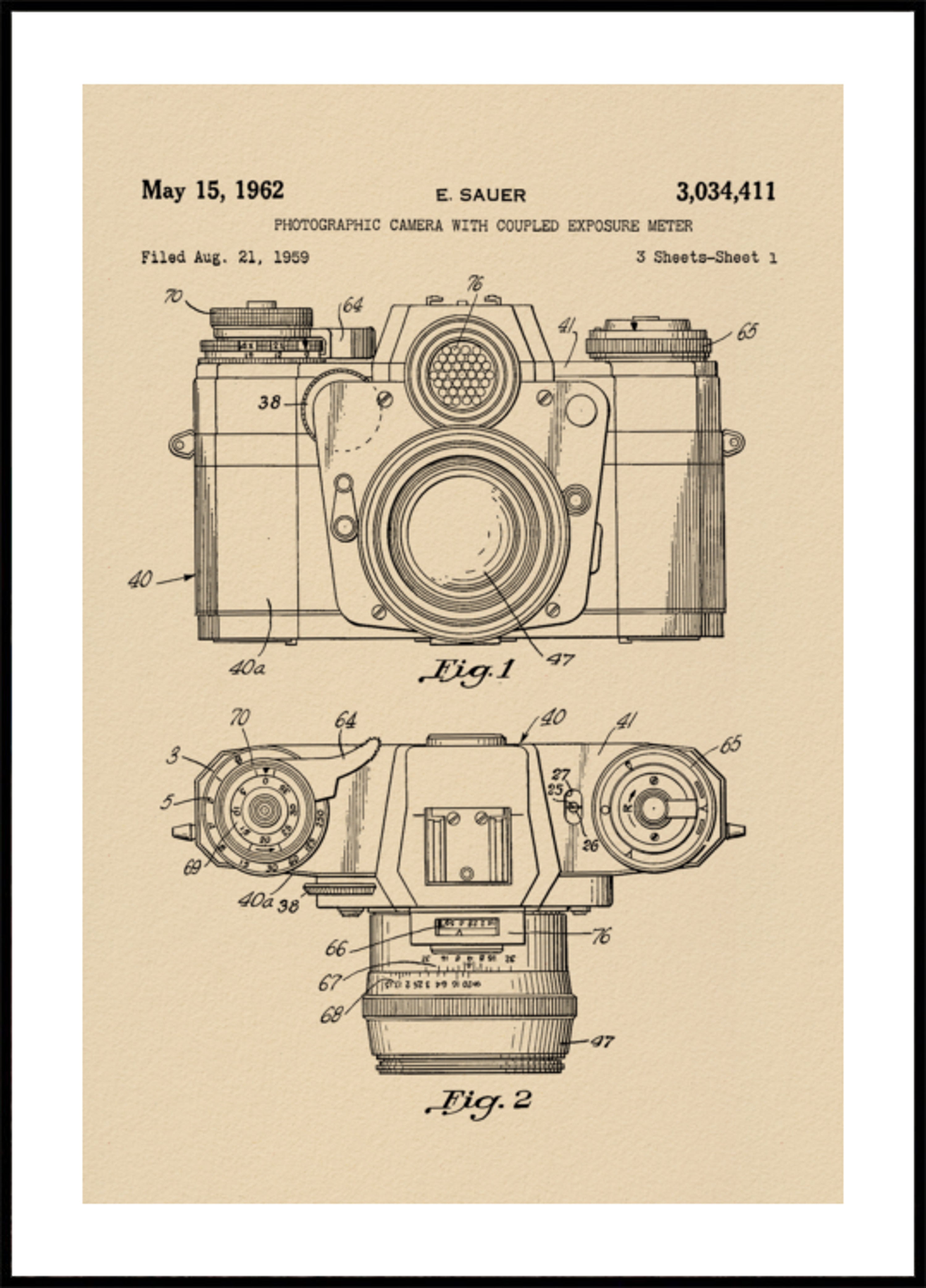 Vintage-Kamera-Patentzeichnung