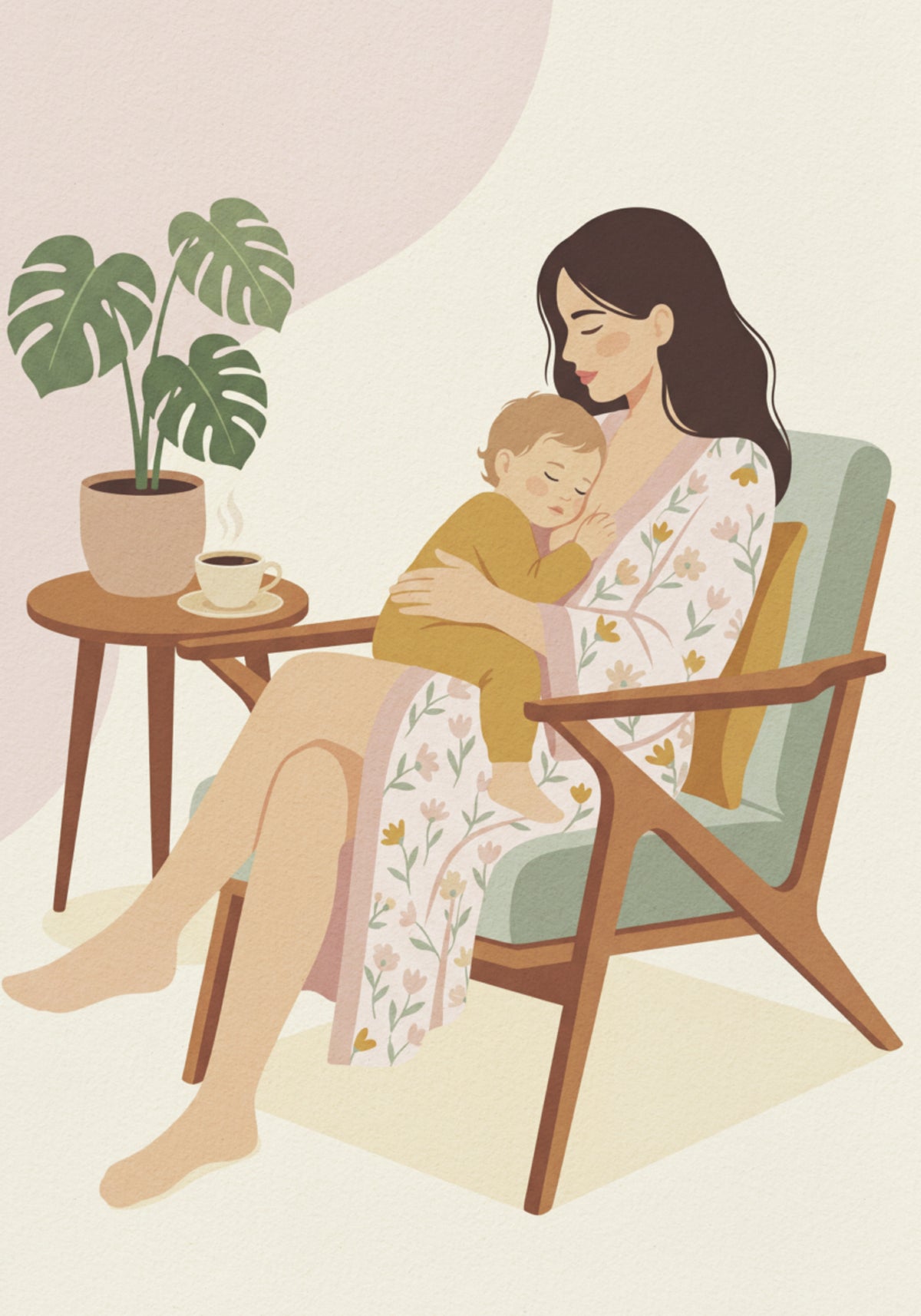 Mutter und Baby pflegen