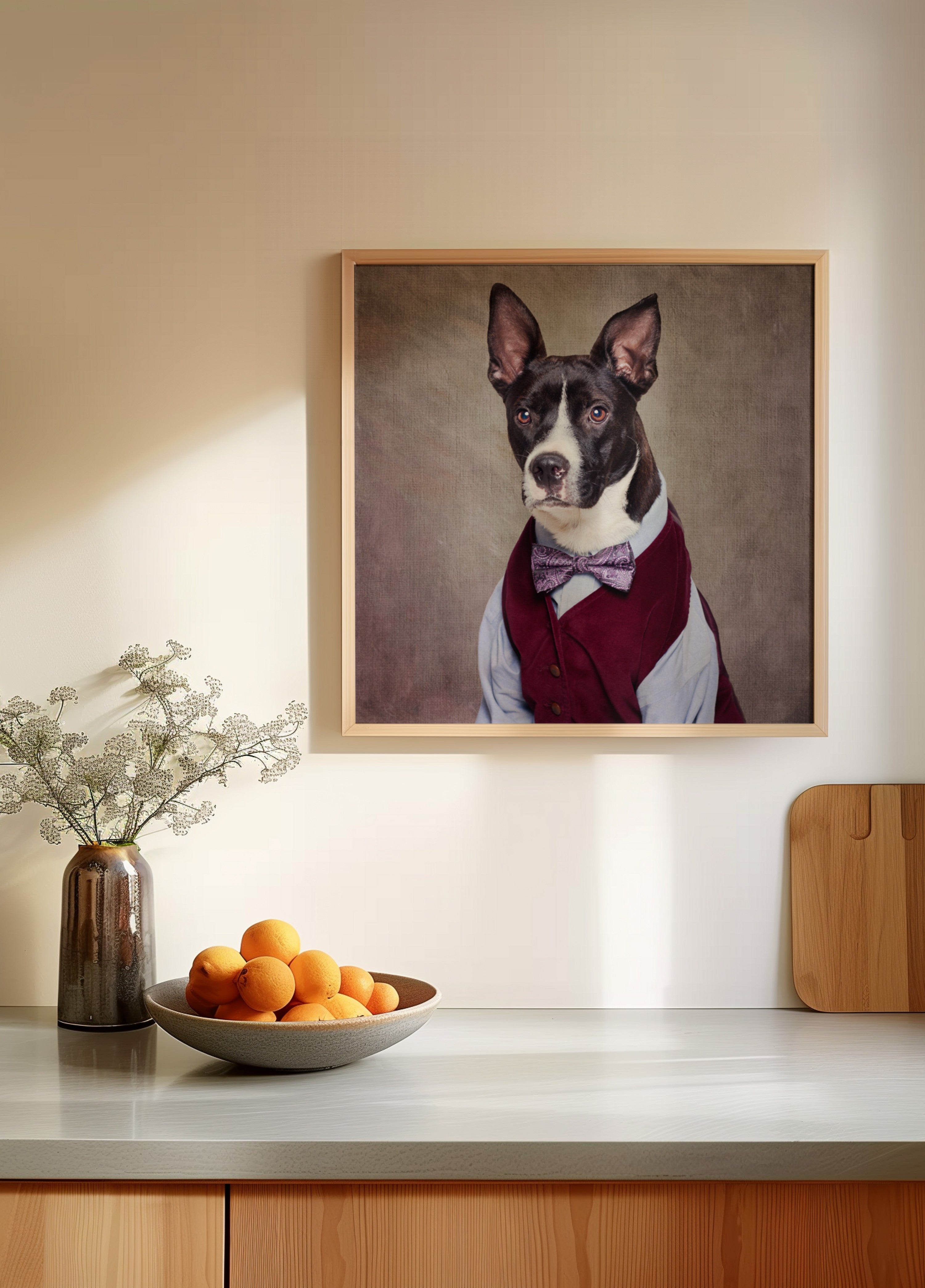 Eleganter Hund in der Weste