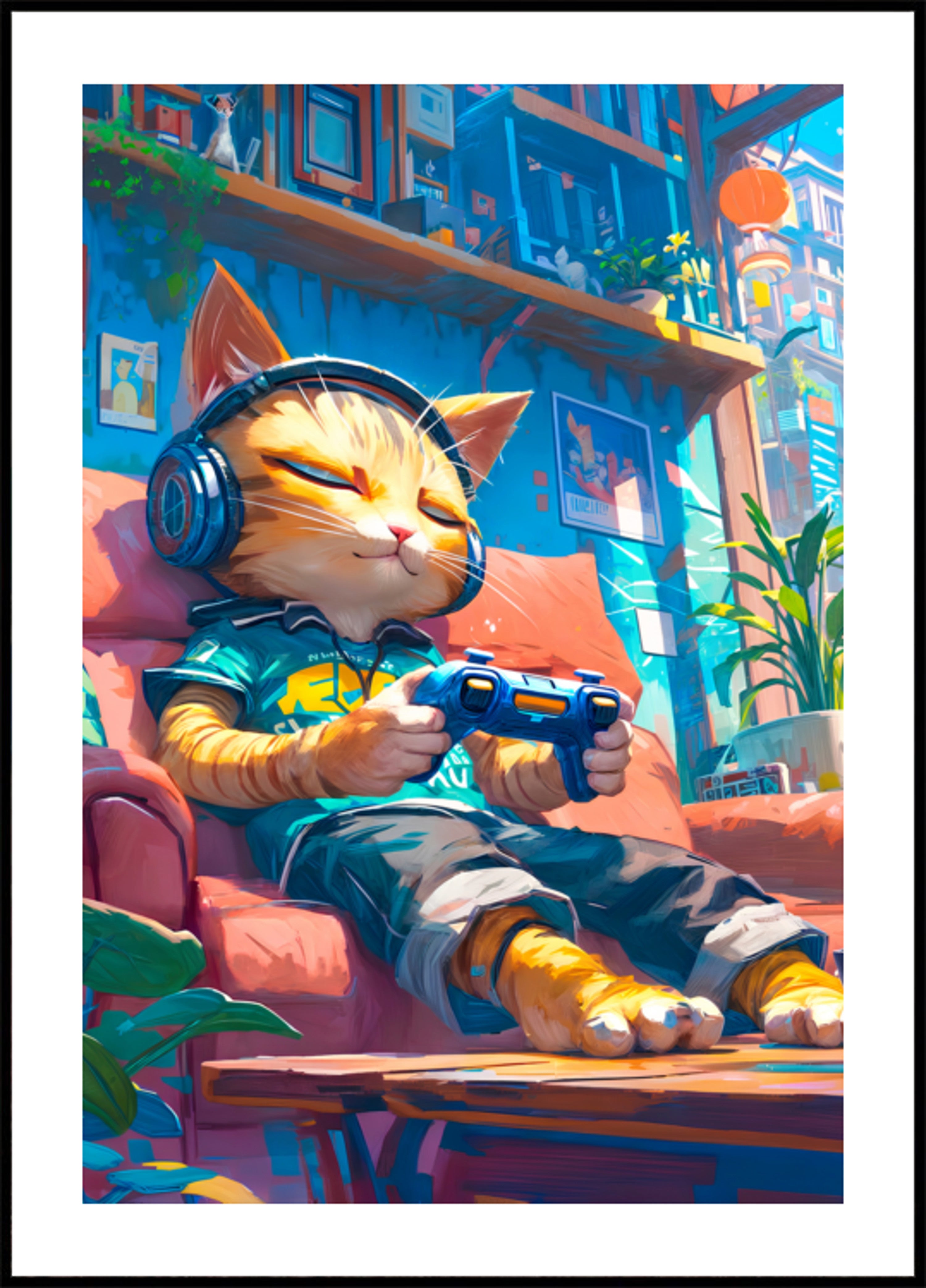 Gemütliche Gamer-Katze