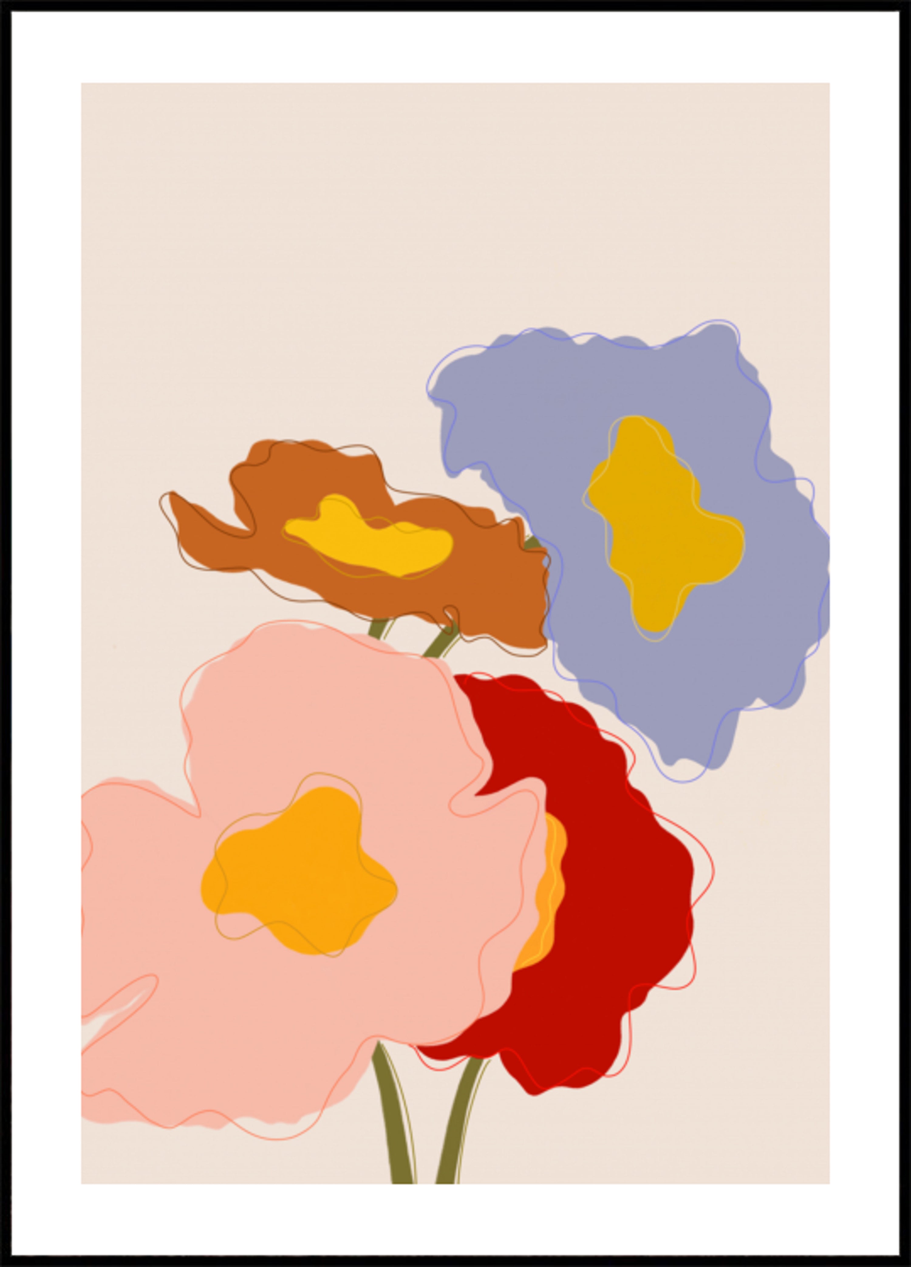 Bunte abstrakte Blumen