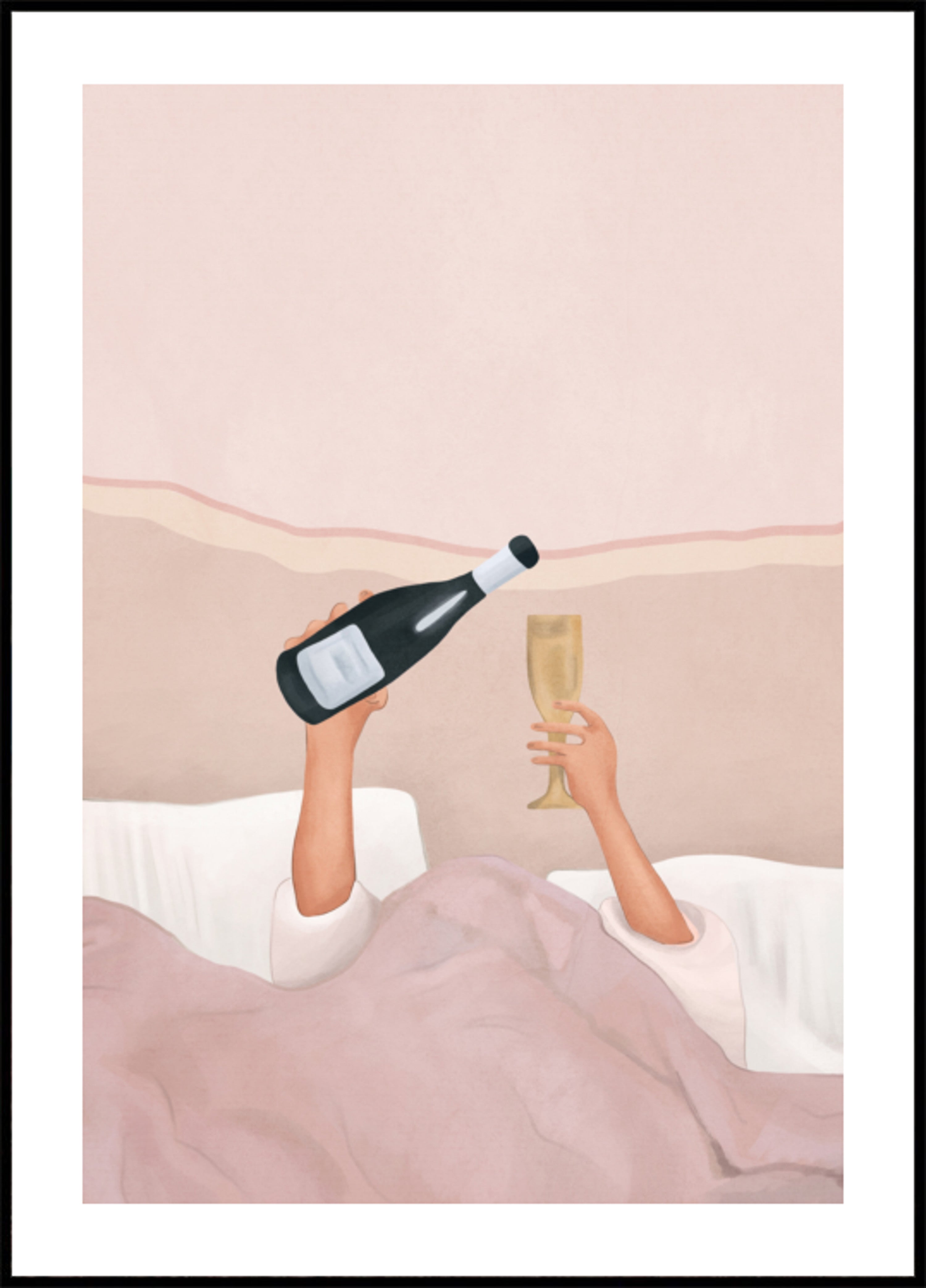Champagner im Bett