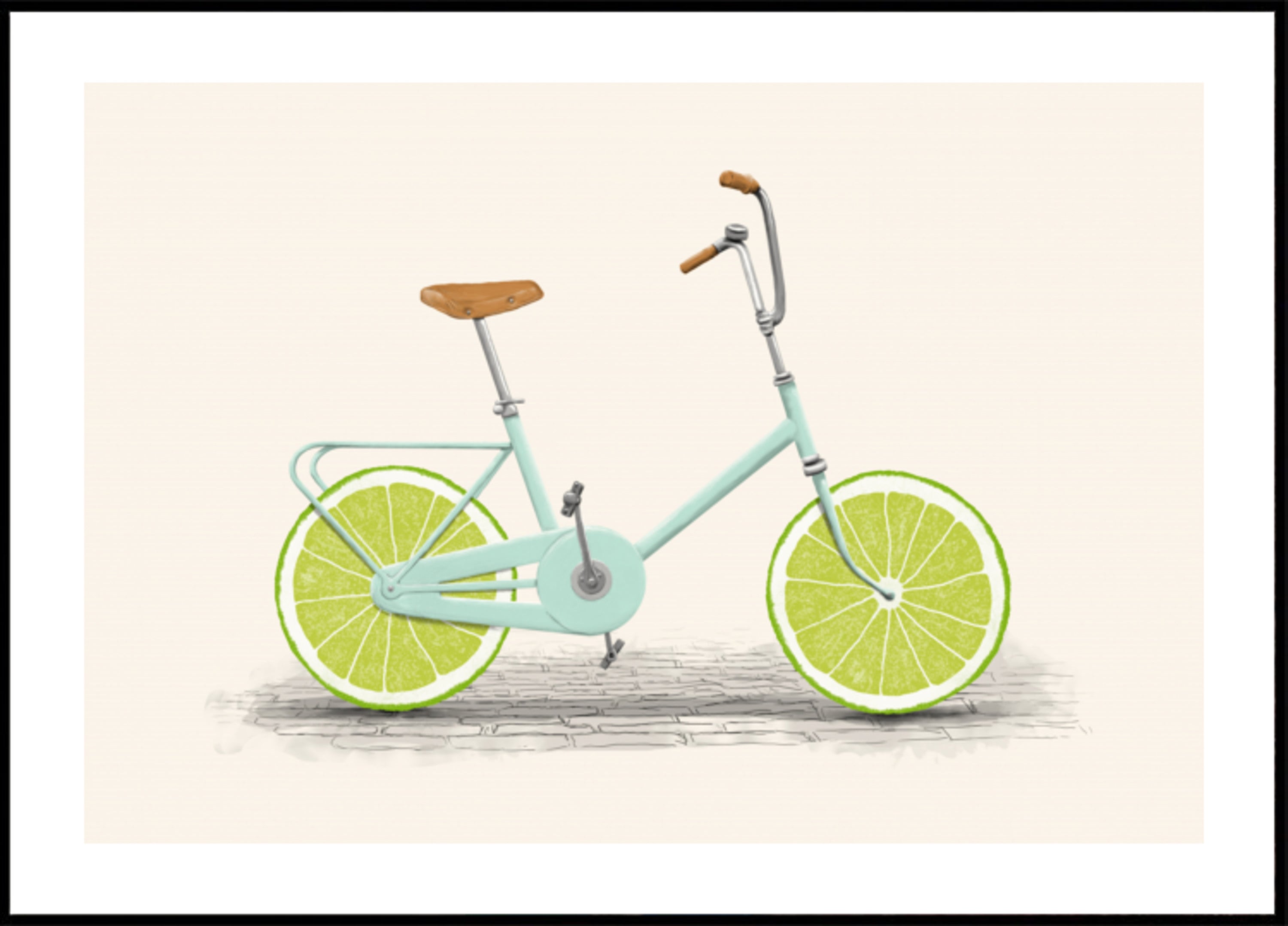 Limettenfarbenes Fahrradrad