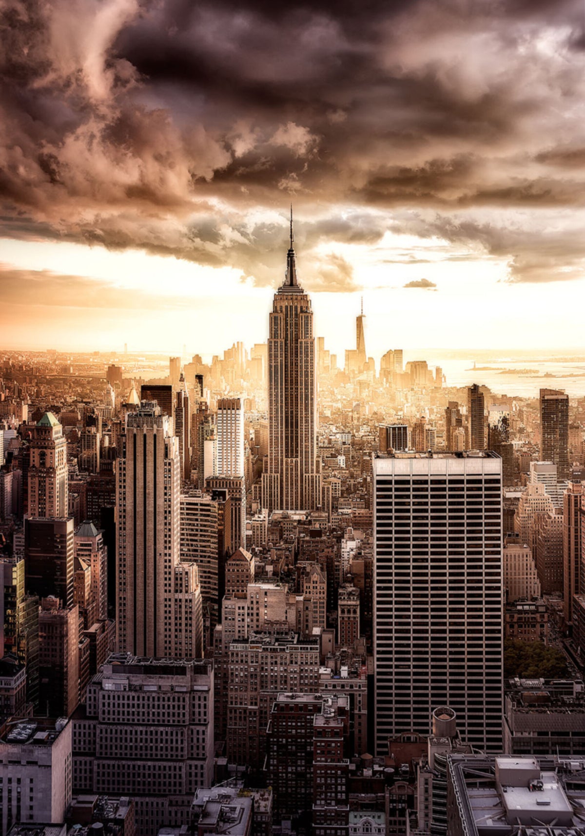 Dramatische Skyline von New York City