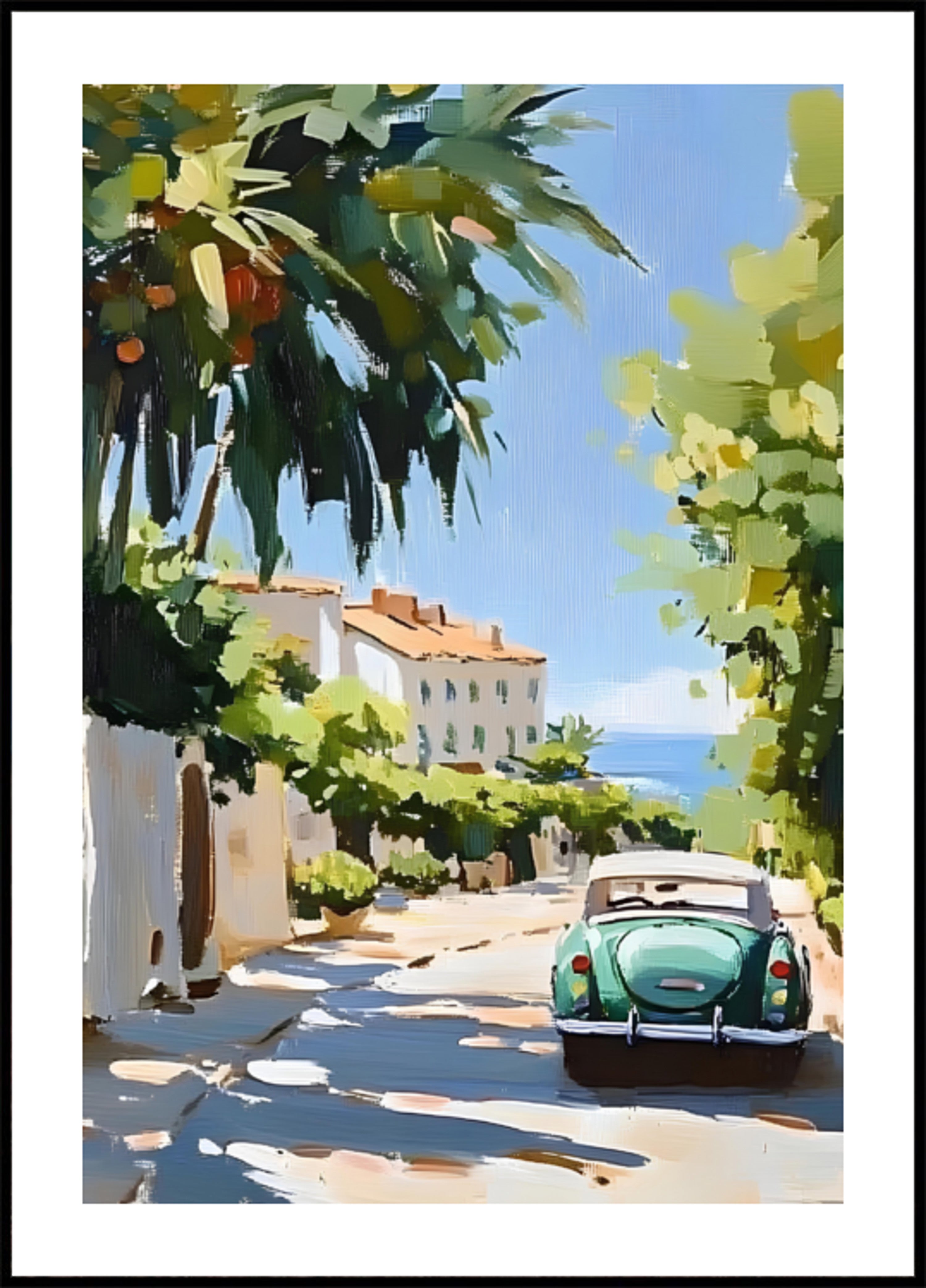 Green Car Coastal Drive