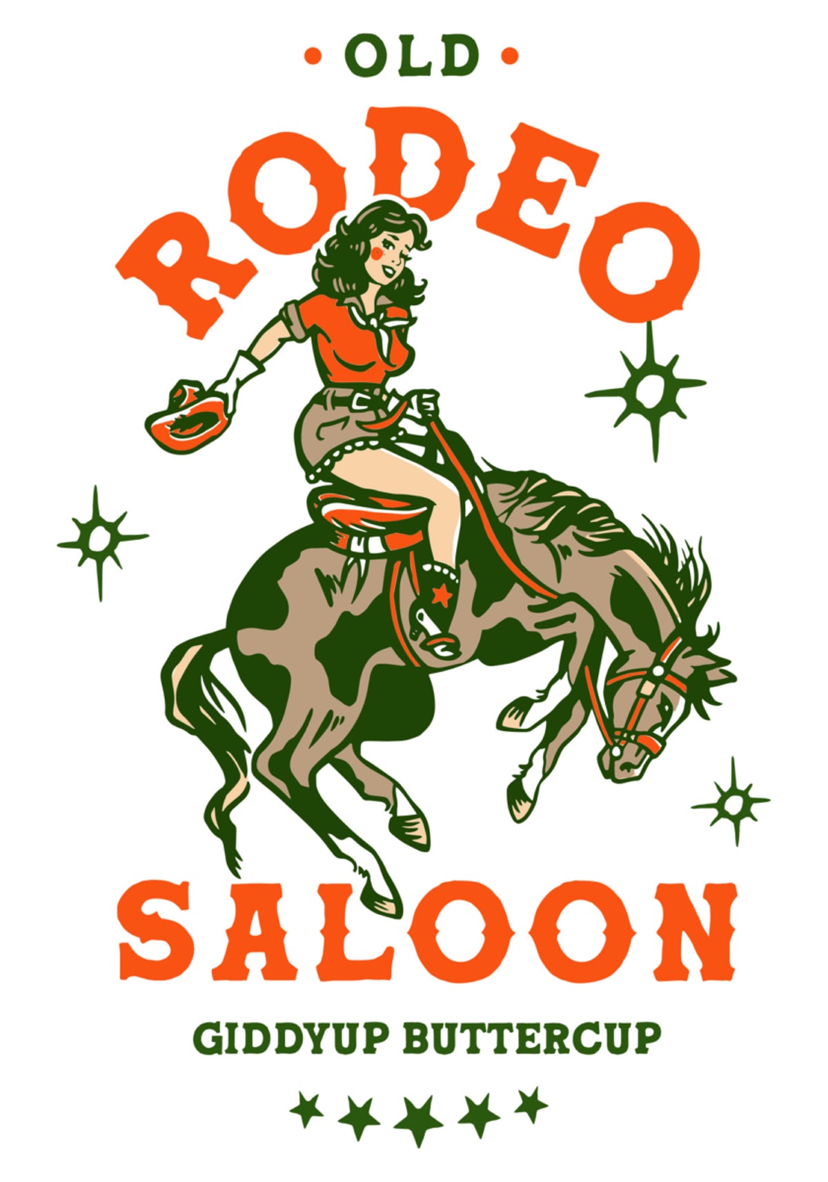 Altes Rodeo-Saloon-Cowgirl: Giddyup Buttercup