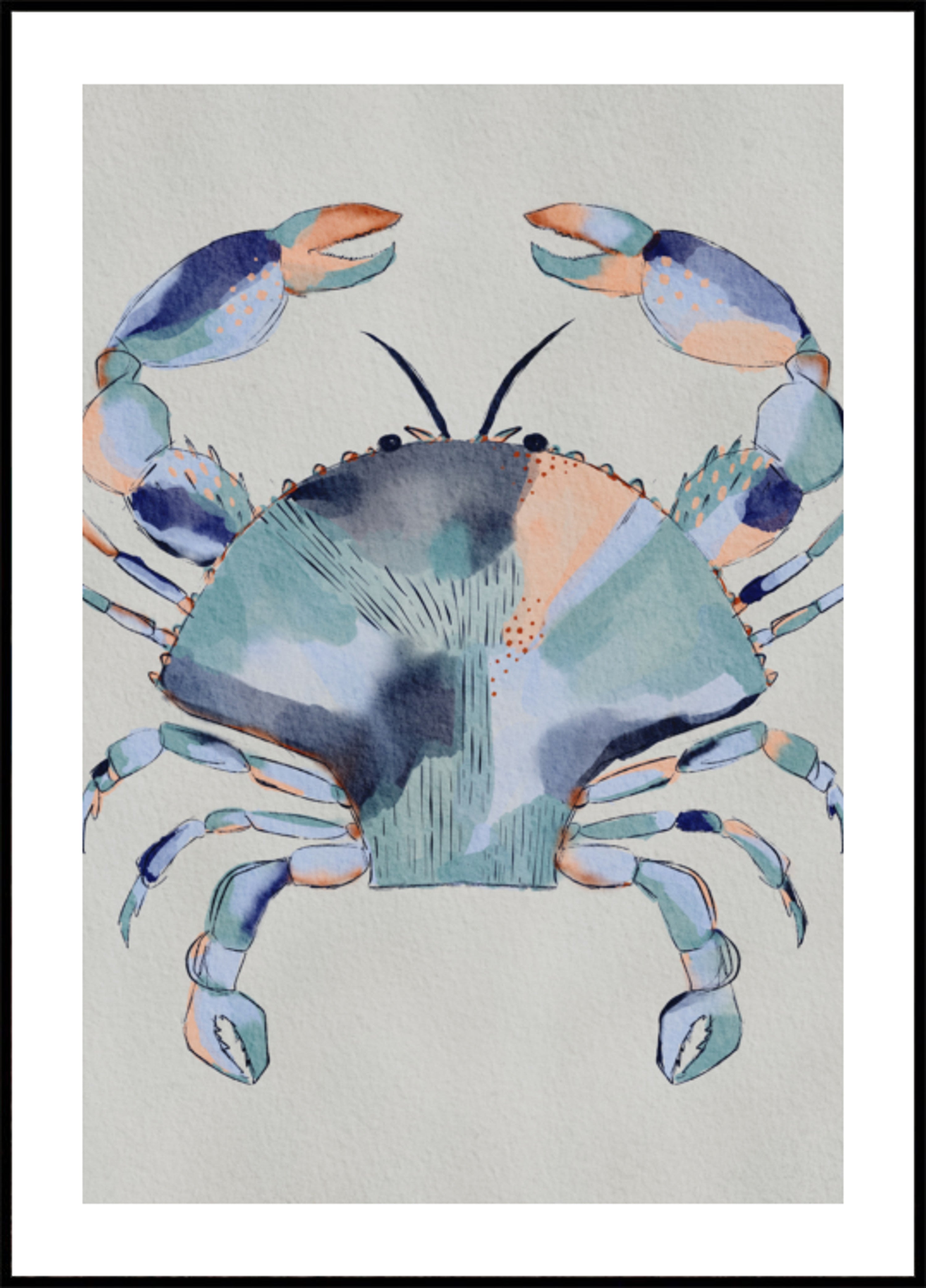 Küstenblaue Krabbenmalerei
