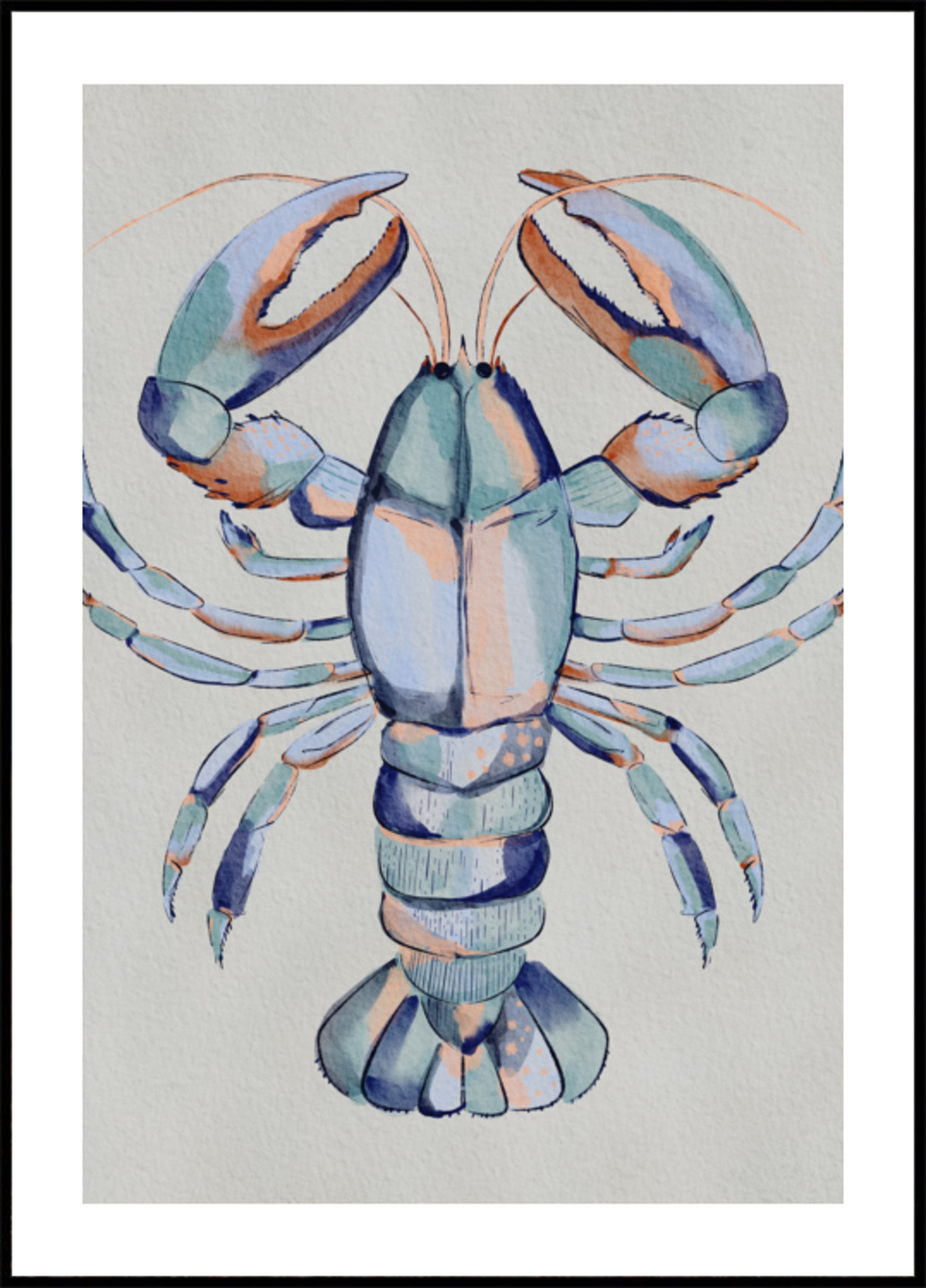 Aquarell blauer Hummer