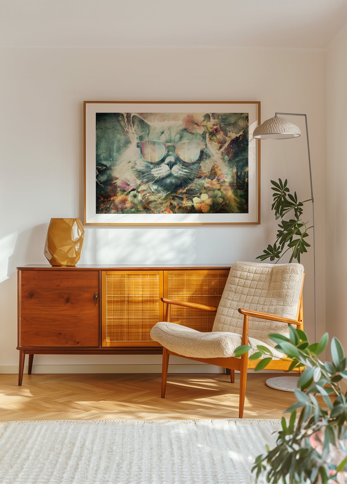 Vintage Blumenkatze