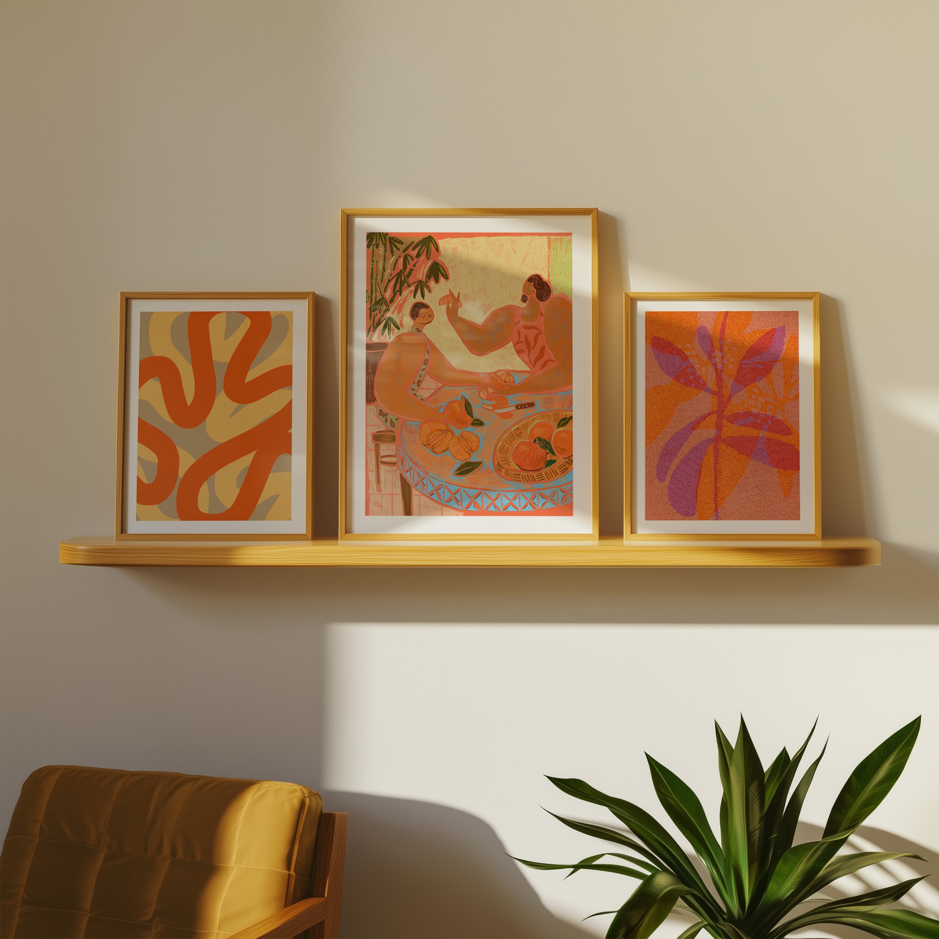 Abstrakte Boho-Galerie-Wandkunst