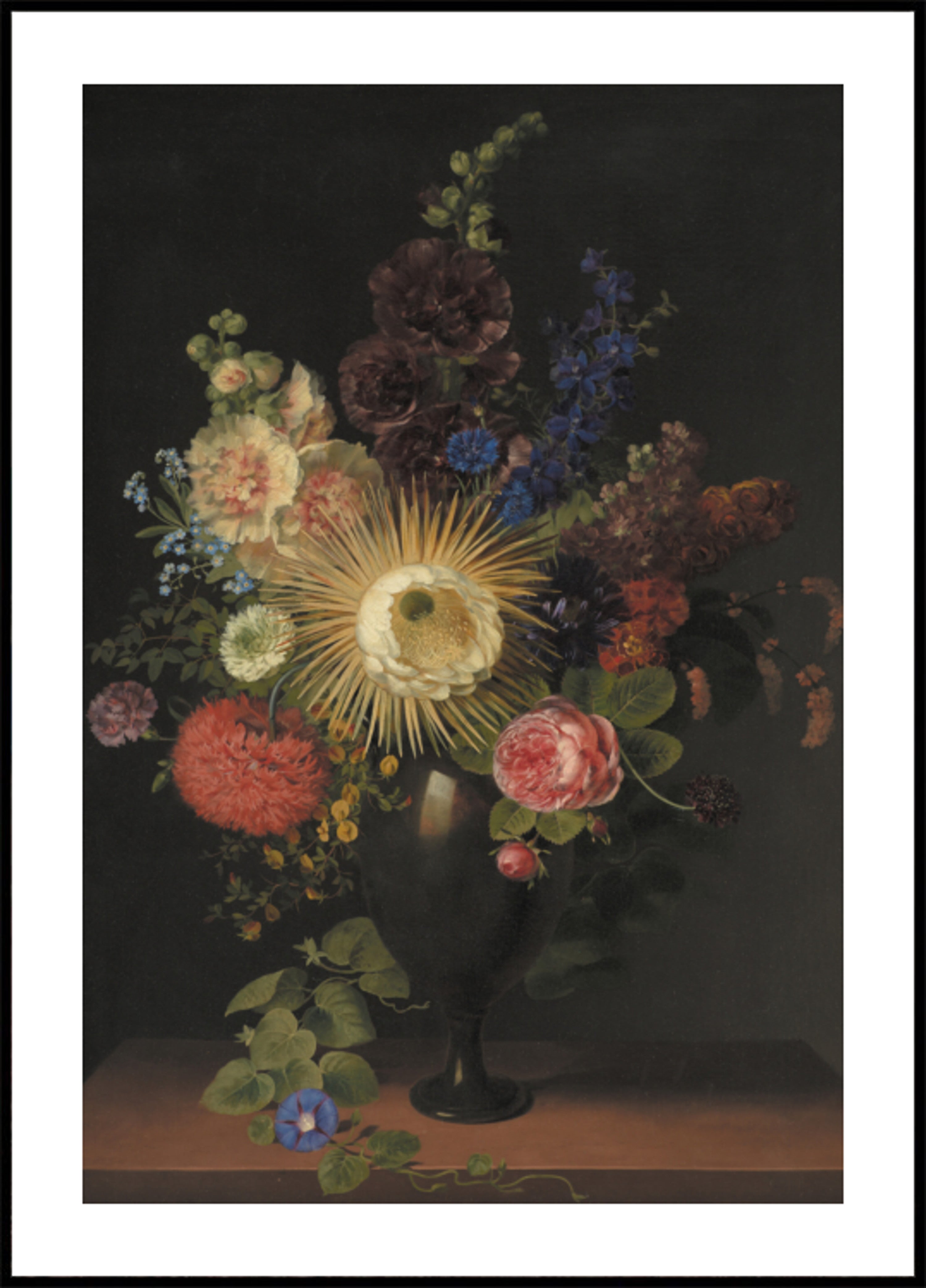 Eine Porphyrvase mit Kaktus Grandiflora und anderen Blumen von C. D. Fritzsch