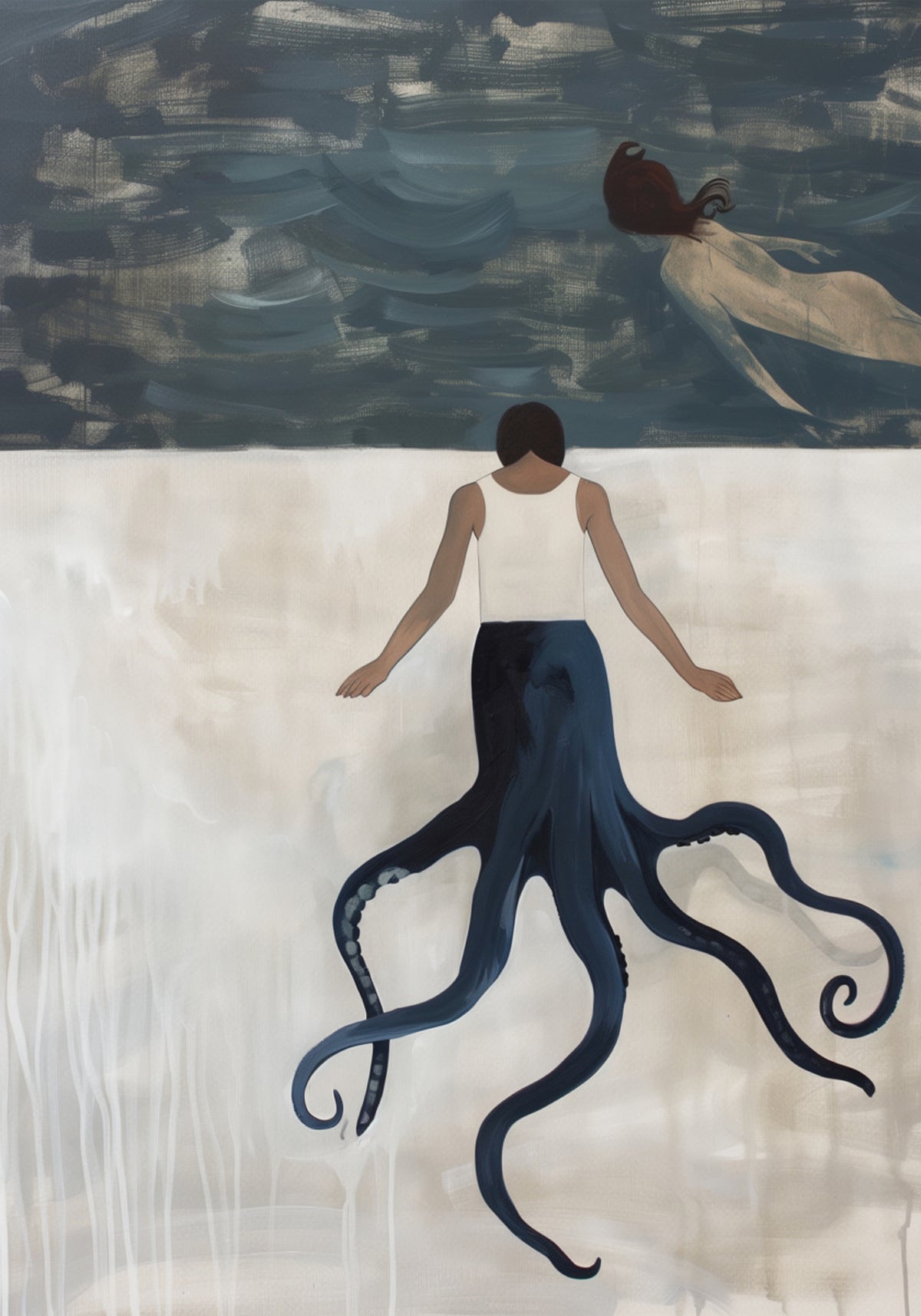 Oktopus-Frau träumt