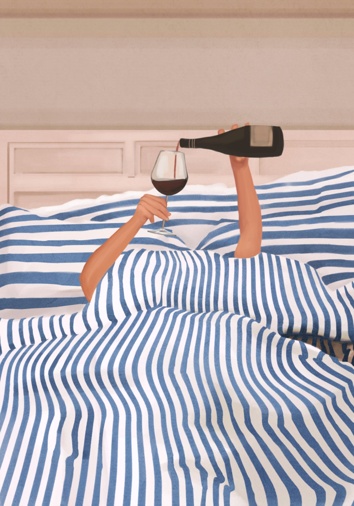 Wein im Bett