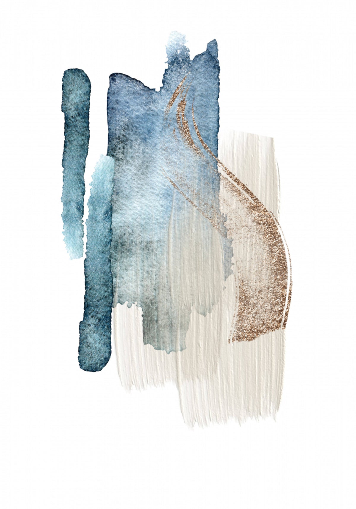 Elegante blaue Goldstriche