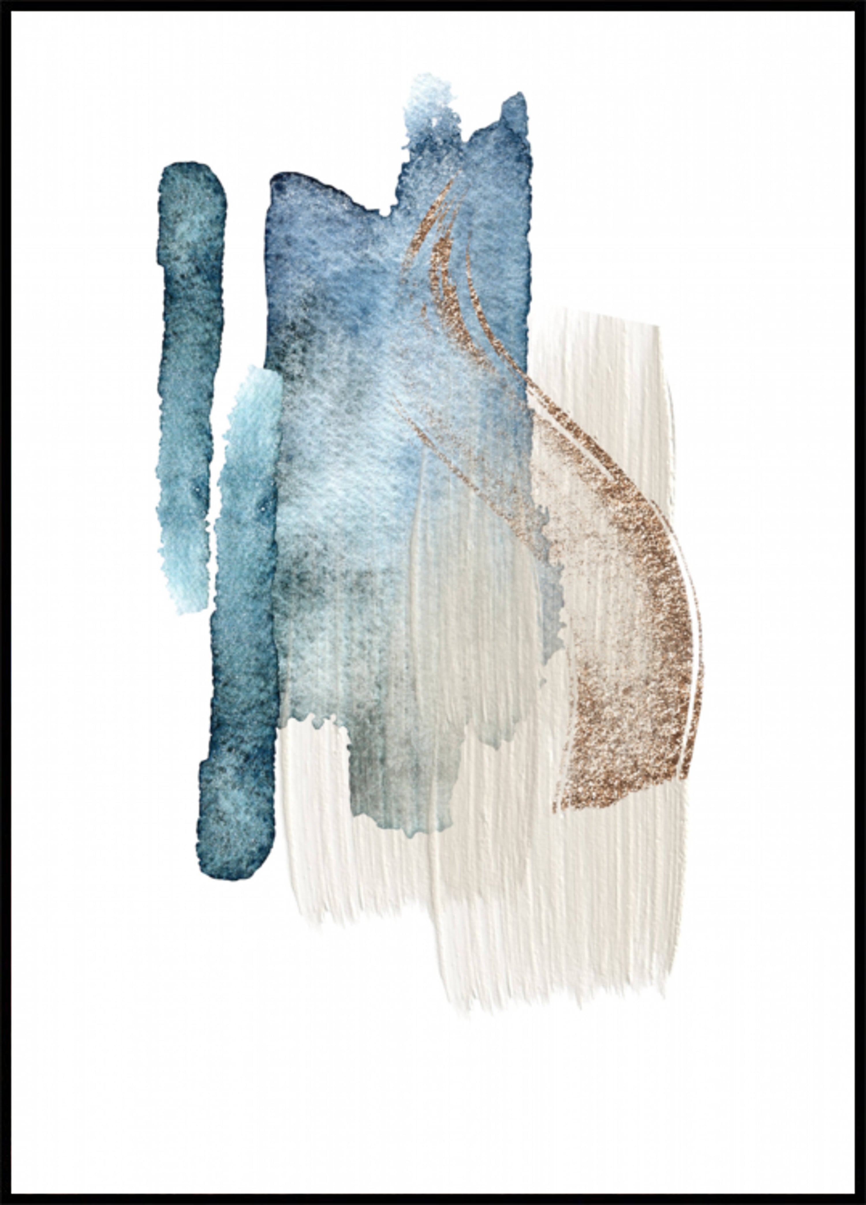 Elegante blaue Goldstriche
