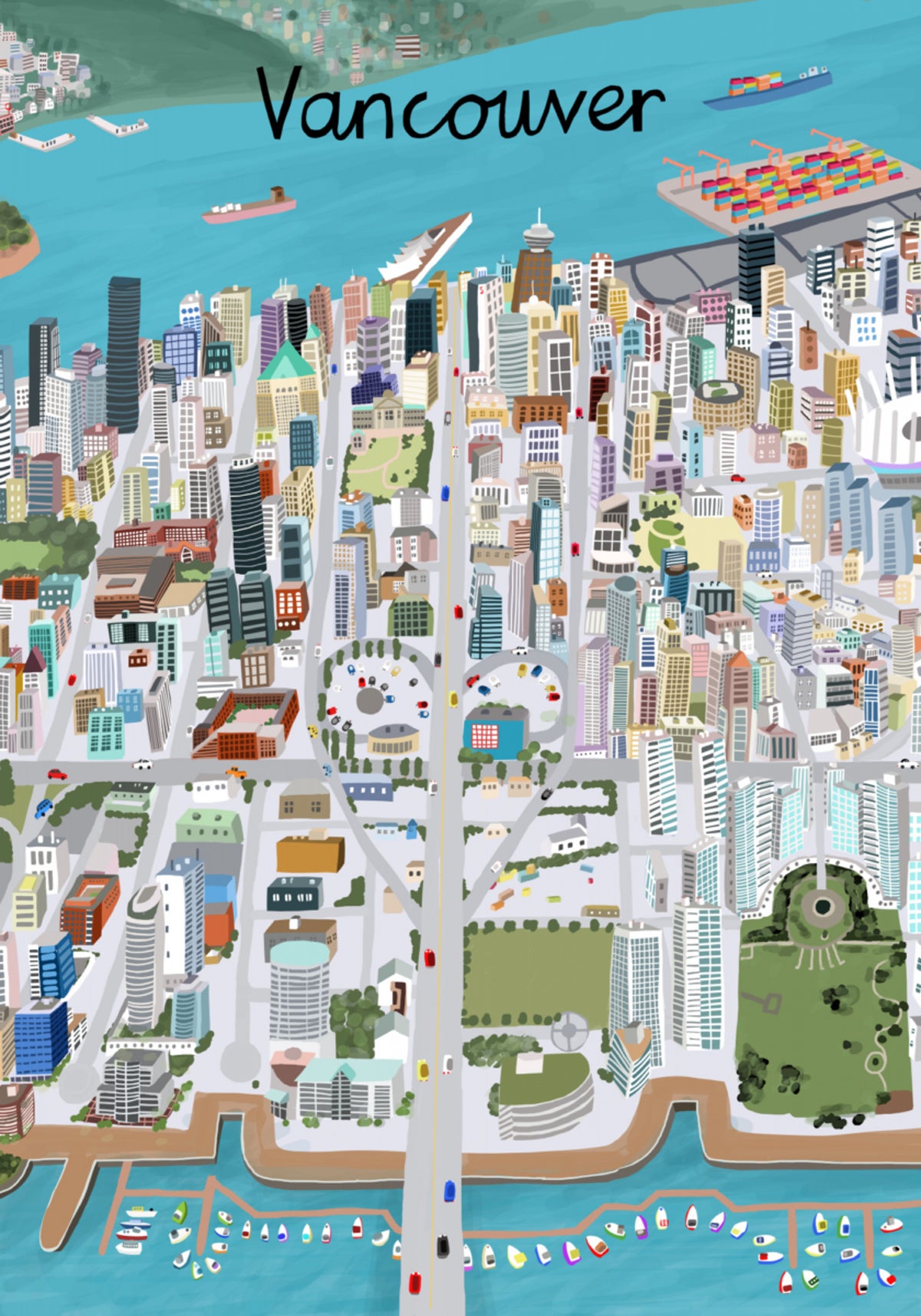 Lebhafte Stadt Vancouver