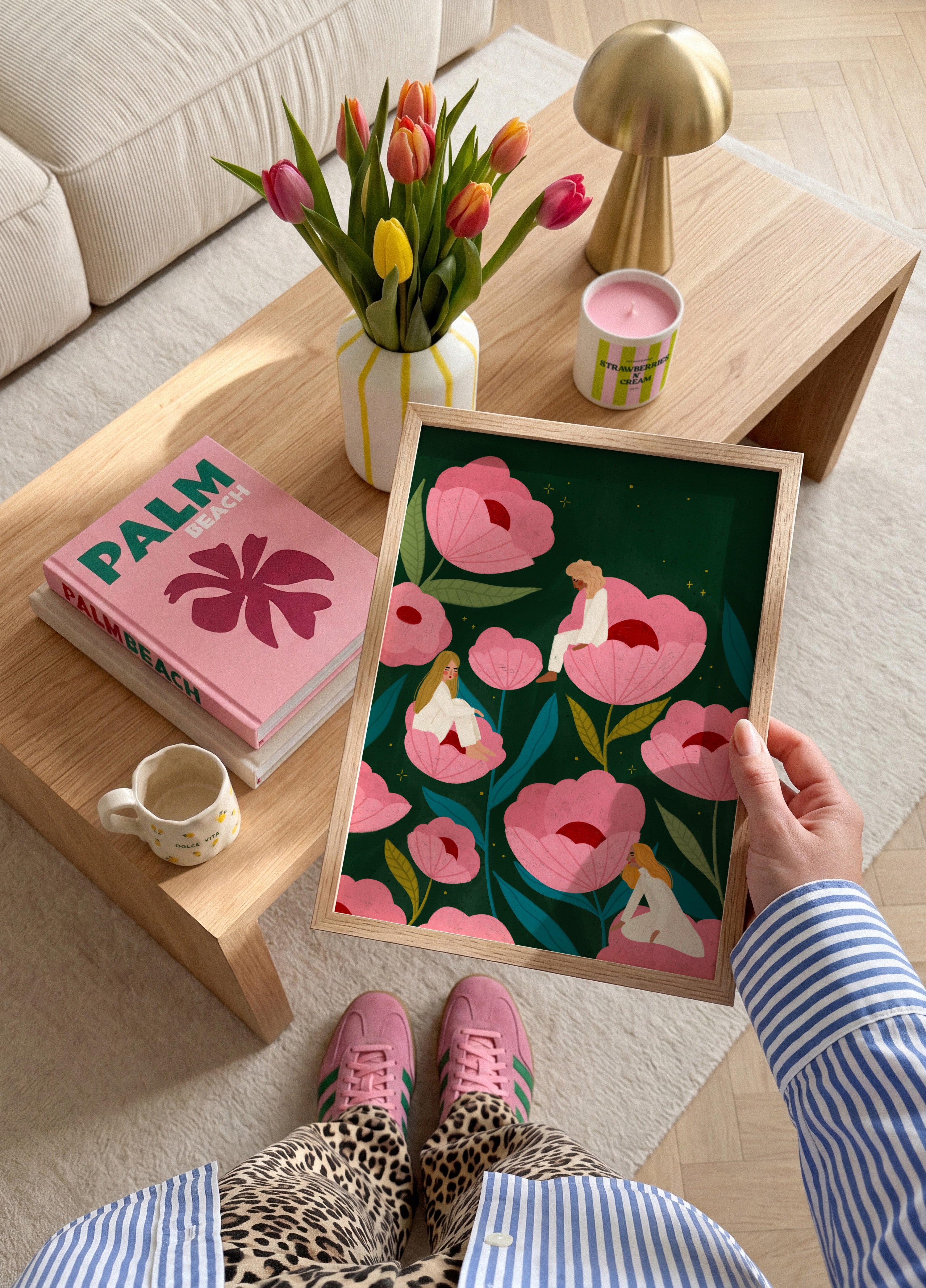 Calm Women in Flowers - Posterbox