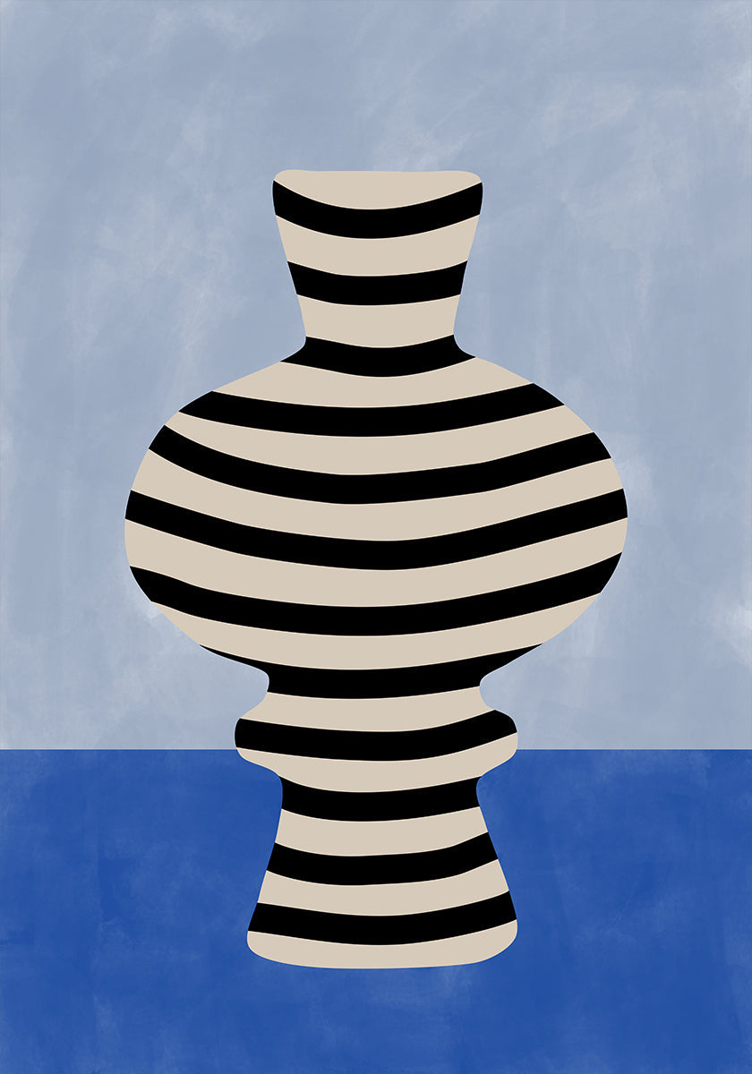 Striped Vase Illusion Plakat - Posterbox