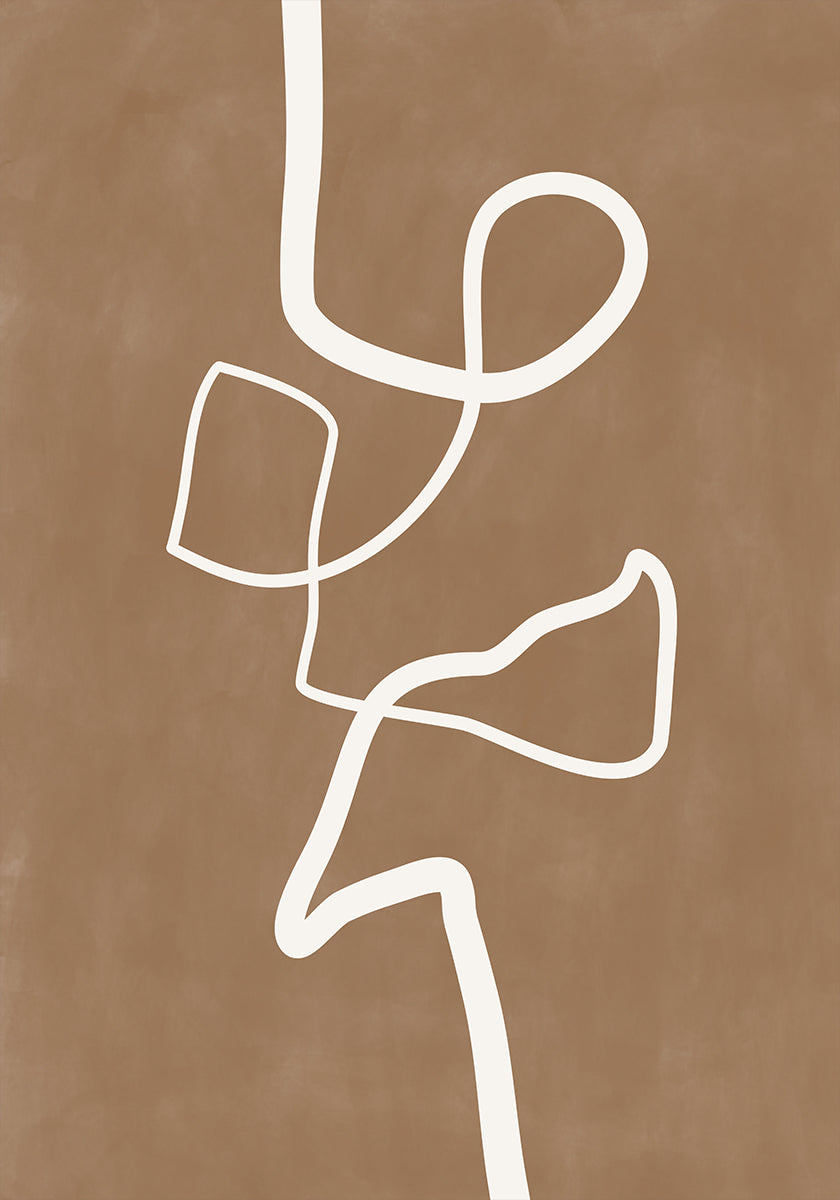 White Single Line Artwork Plakat - Posterbox